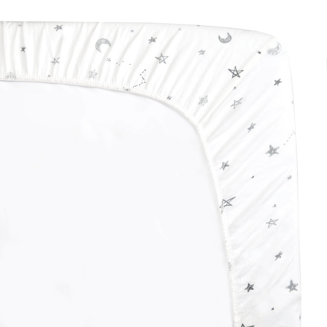 American Baby Company 15 x 33 Fitted Bassinet Sheet, Printed 100% Natural Cotton Jersey Knit, Grey Star and Moon, Soft Breathable, for Boys and Girls