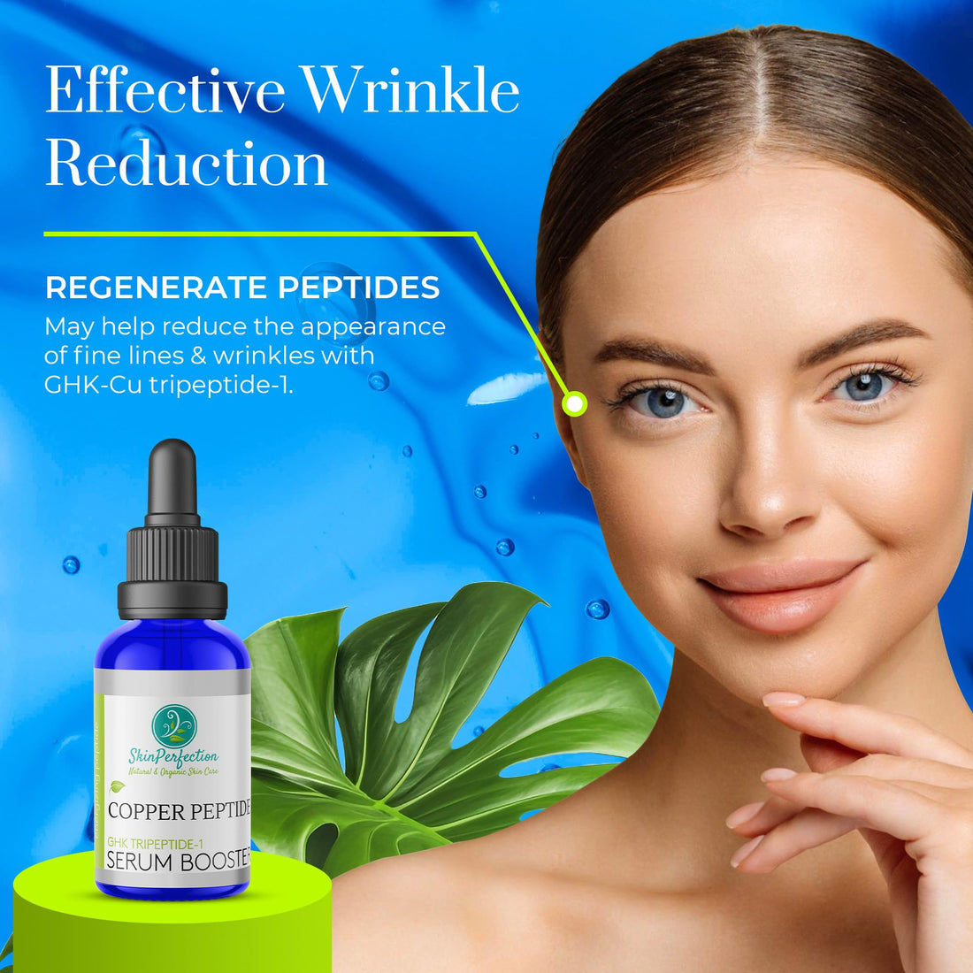 Skin Perfection Copper Peptides Serum for Face & Hair - Anti Aging Serum with GHK Copper Peptide for Fine Lines & Wrinkles - DIY Make Your Own Face & Hair Serum GHK-C Peptide 0.5oz