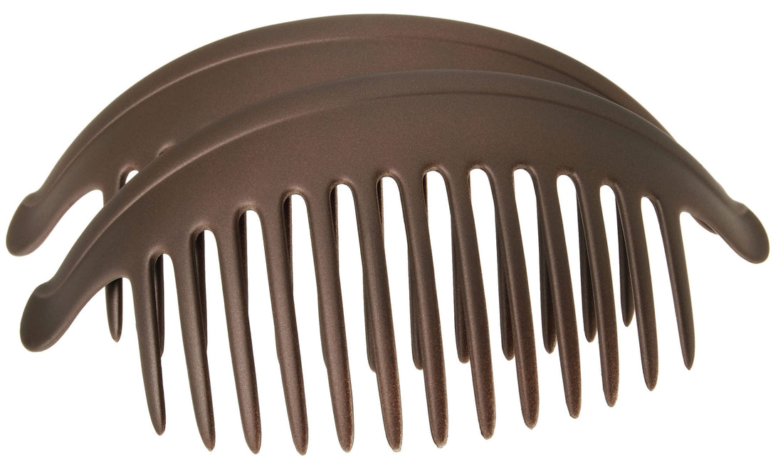 France Luxe Large Interlocking Comb Pair - Matte Chocolate