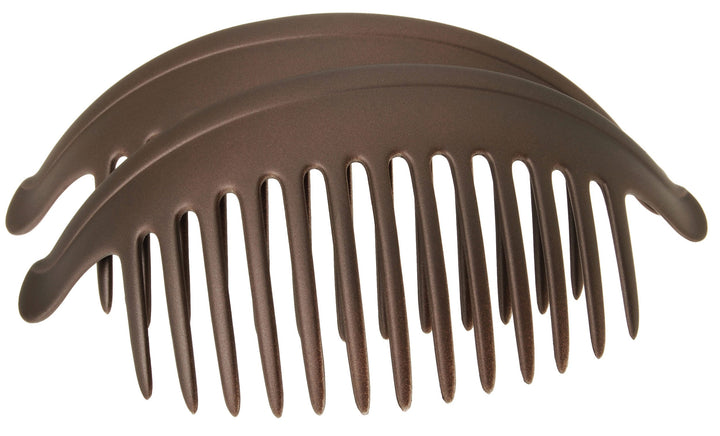 France Luxe Large Interlocking Comb Pair - Matte Chocolate
