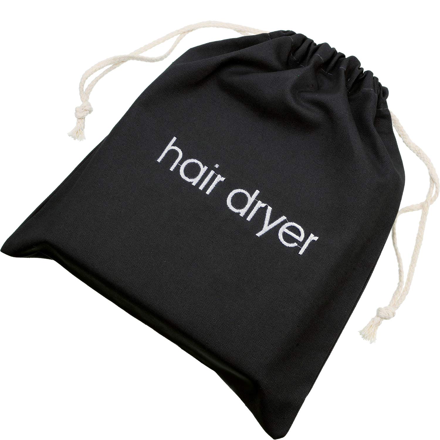 Hair Dryer Bags Drawstring Bag Container Hairdryer Bag, 11.8 by 13.8 Inch (Black,Cotton)