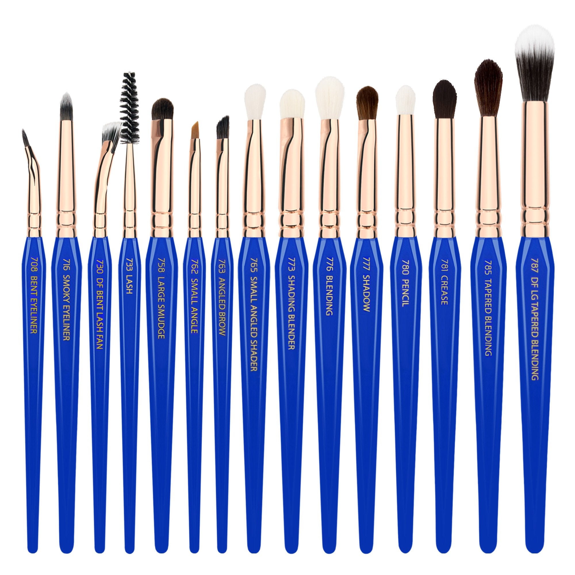 Bdellium Tools Professional Makeup Brush Golden Triangle - Eyes Only 15pc. Brush Set with Stand-Up Pouch