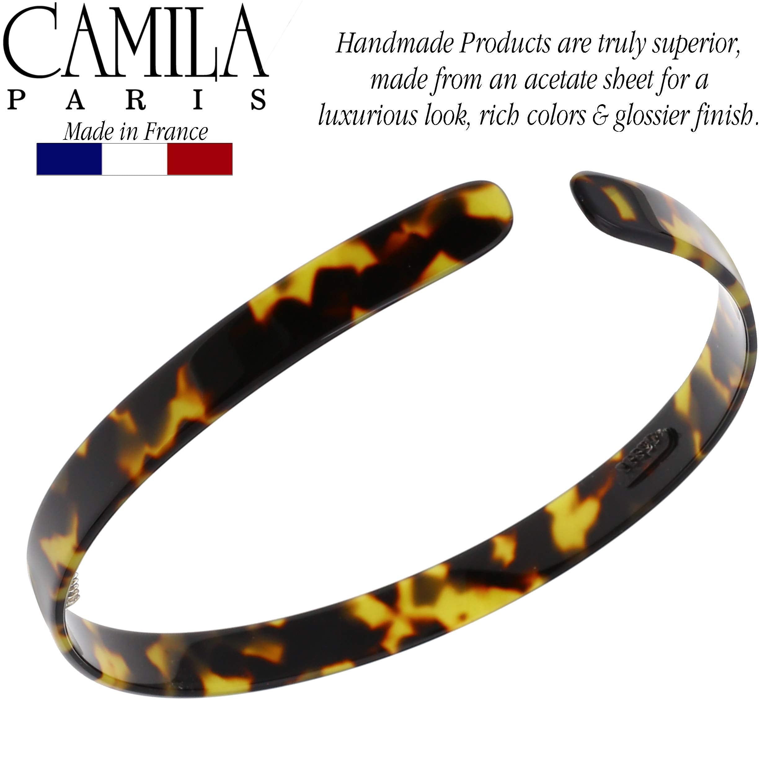 Camila Paris CP2003 French Headband for Women, Strong Hold Grip Women's Hair Band, Very Flexible, No Slip and Durable Styling Girls Hair Accessories, Made in France with Cellulose
