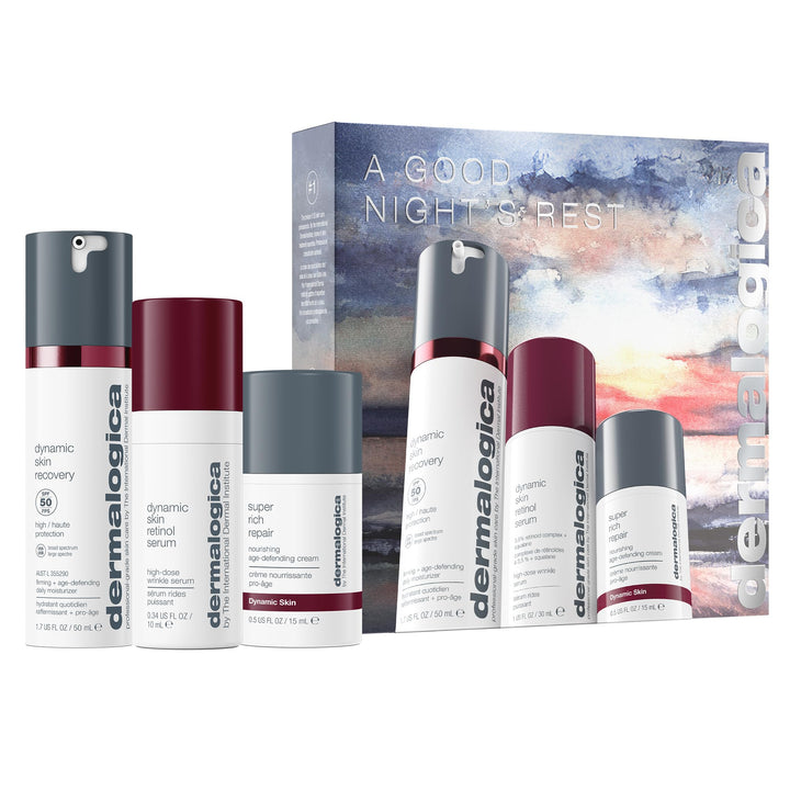 Dermalogica A Goodnights Rest – Day to Night Skincare Routine Set, Includes SPF Moisturizer, Face Serum, and Deep Moisturizer, 1.7 + 0.34 + 0.5 Fl Oz