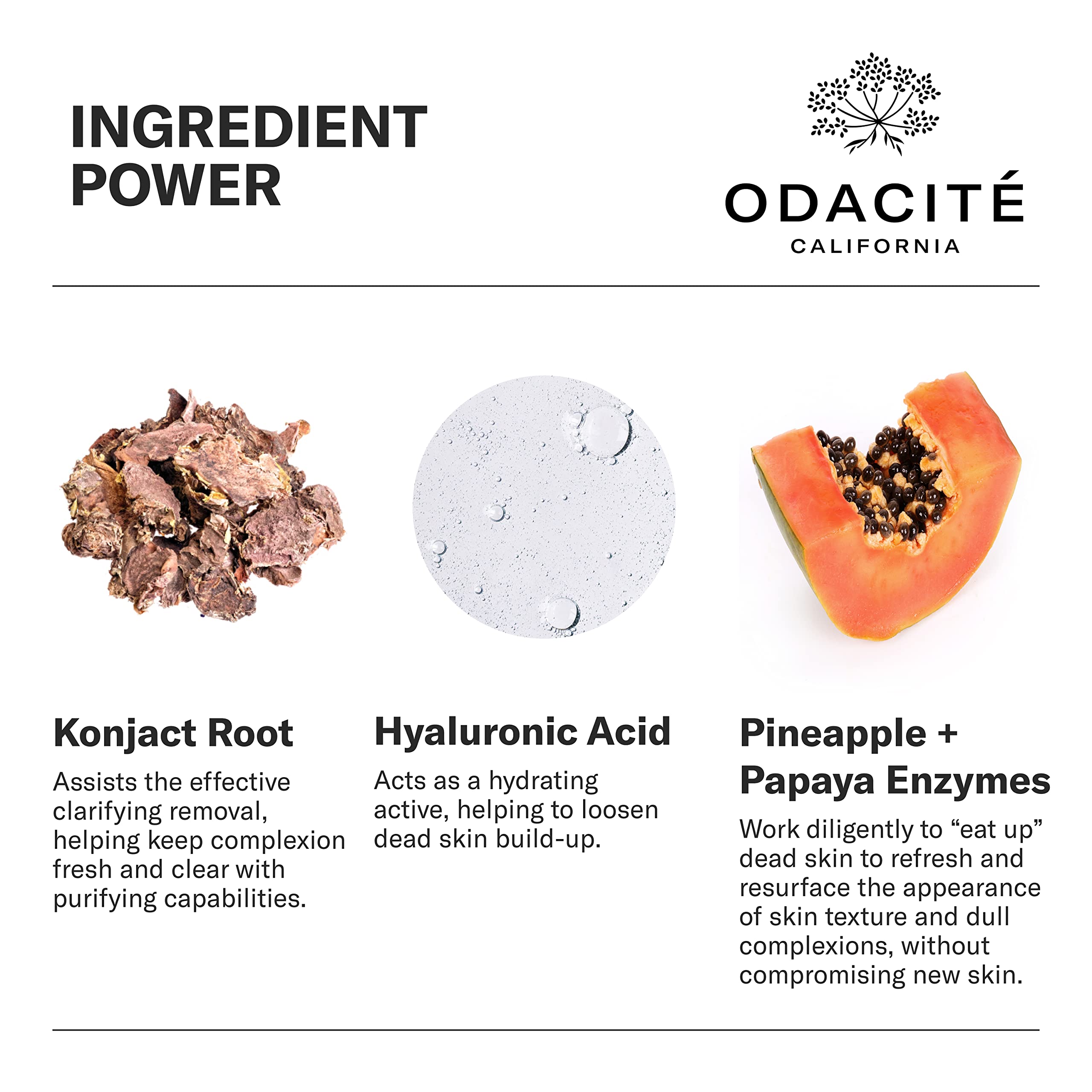 Odacité Exfoliating Face Peel Mask - Bioactive Rose Gommage, Pineapple, and Hyaluronic Acid Gel Glow Recipe- Resurfacing Enzyme Mask for Dullness, Clogged Pores and Dead Skin Build Up, 1.69 fl oz