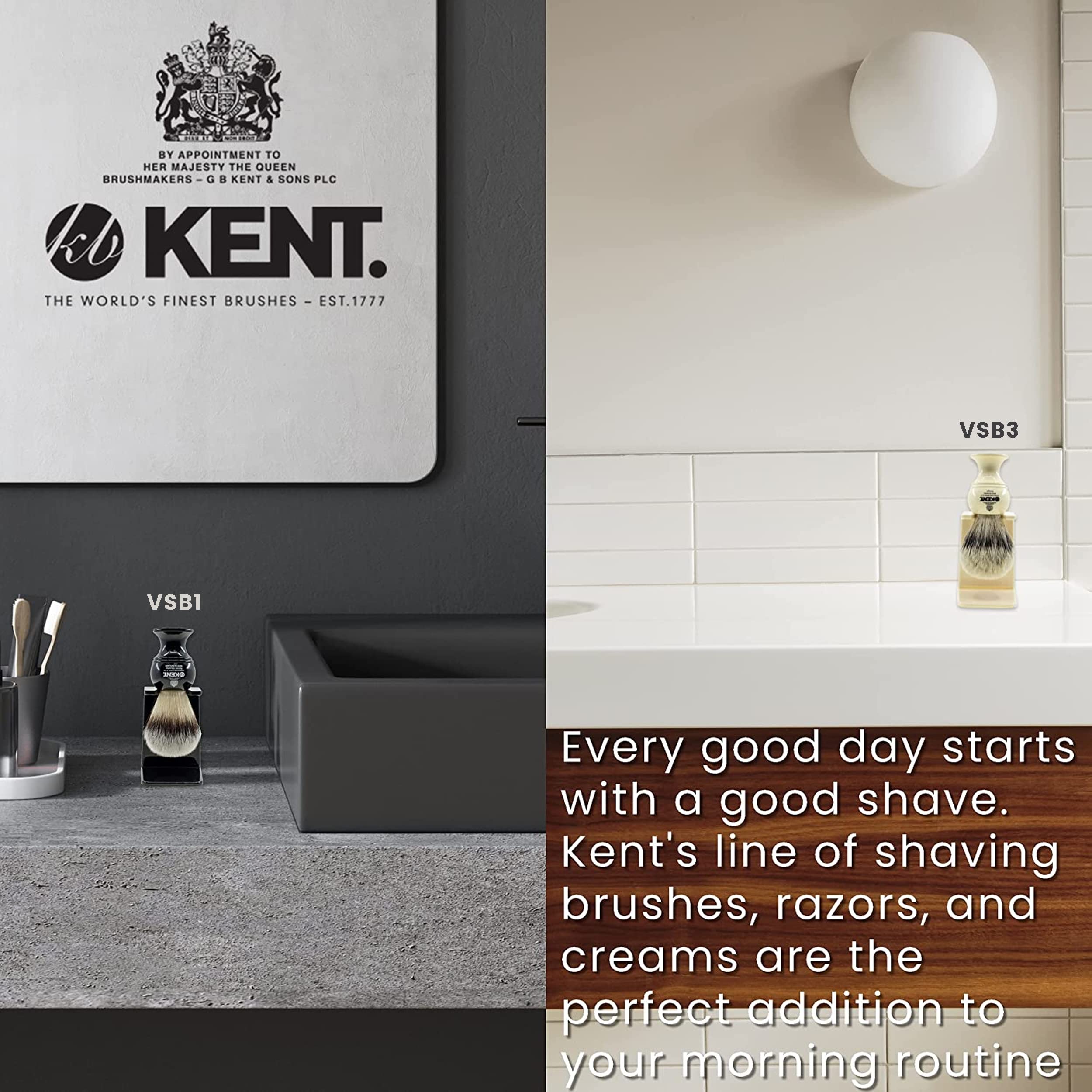 KENT Mock Ivory Shave Brush Stand Large | Elegant & Practical | Keeps Brush Dry | Perfect for All Brushes