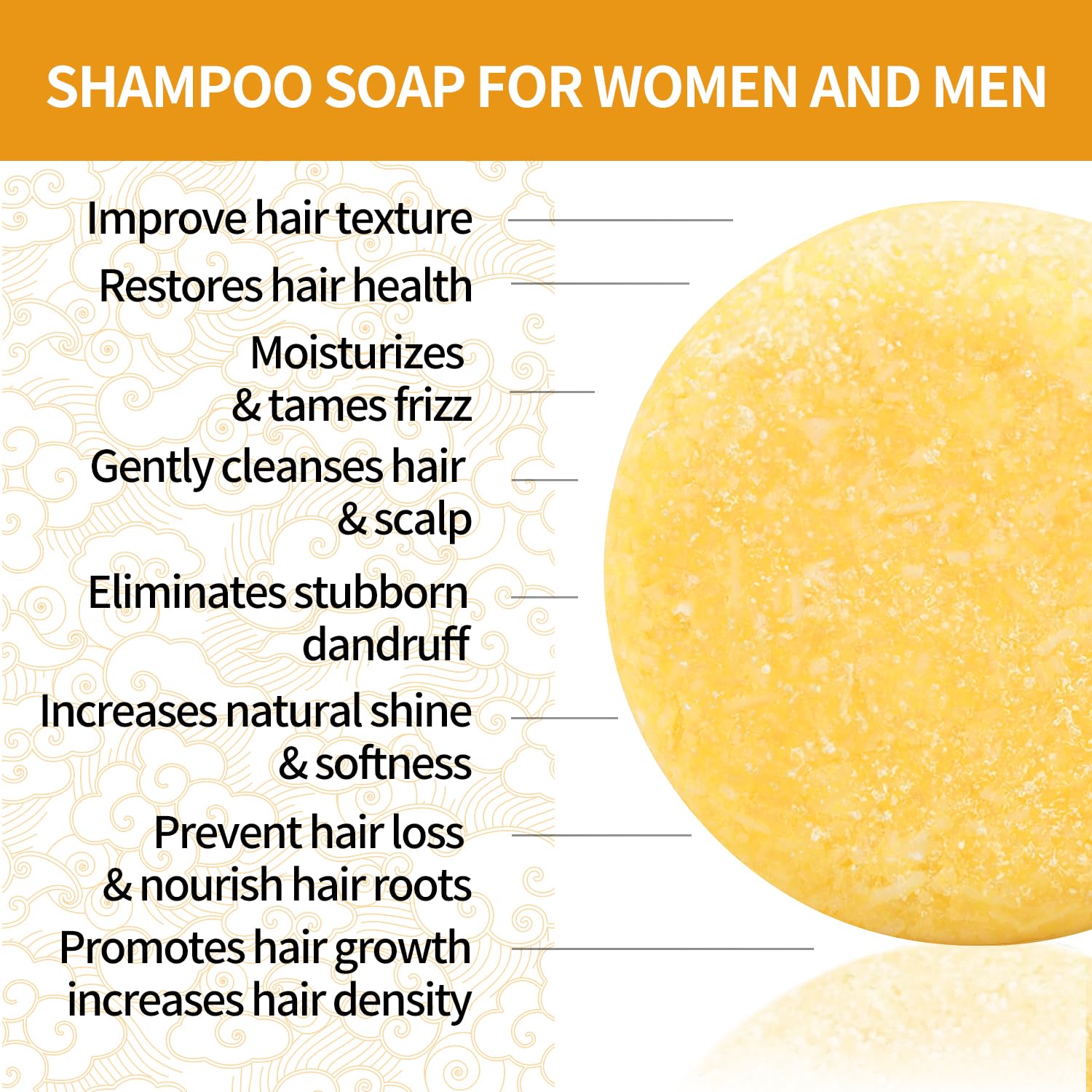 Ginger Shampoo Bar 2 Pack, Turmeric Soap Shampoo Bars for Strengthening Weak or Damaged Hair, Hair Growth & Regrowth, Anti Hair Loss, Strengthen, Soap Bar for Women, Solid Soap for Travel 4.23oz 120g