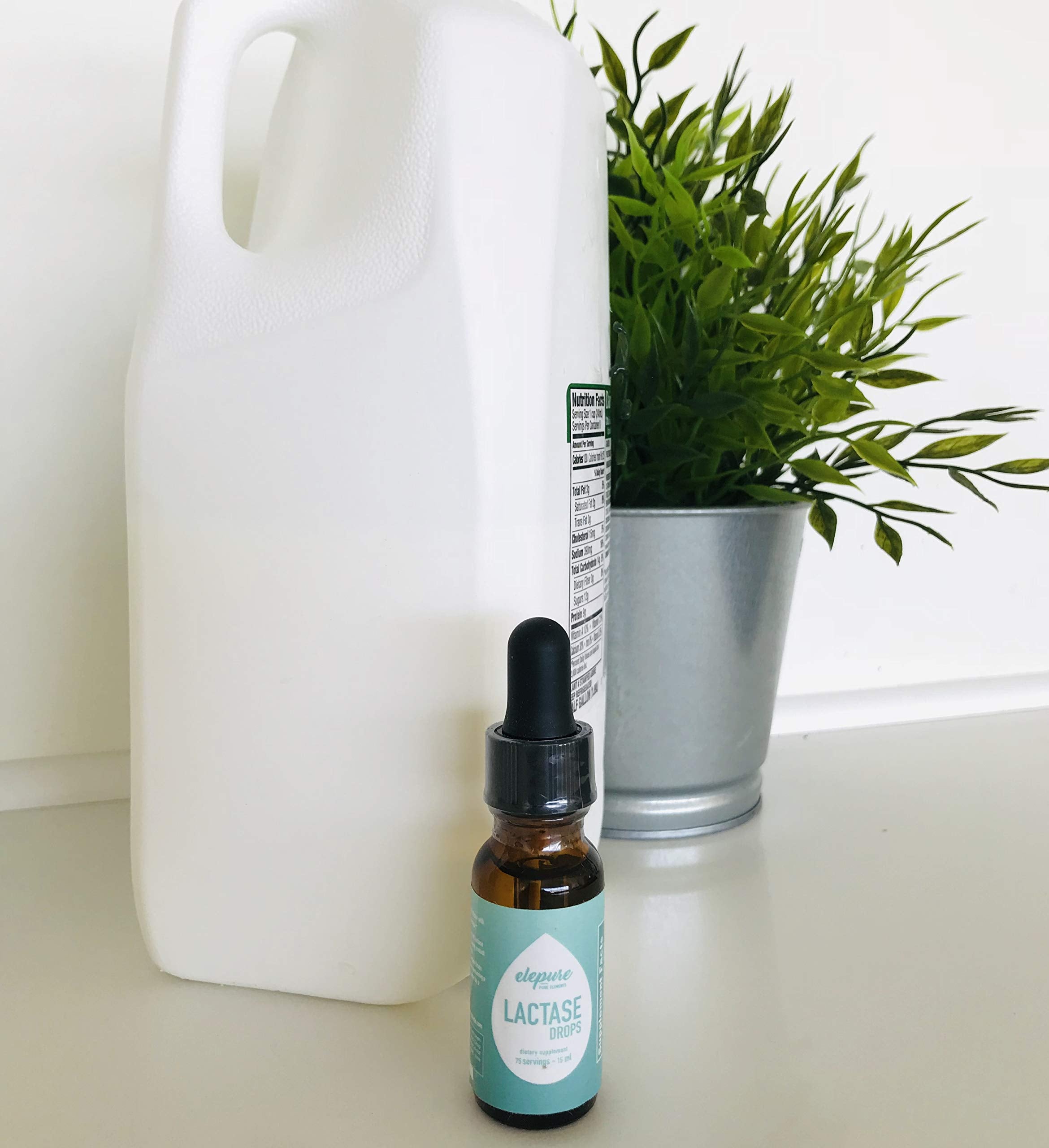 Elepure Pure Elements 100 Servings- Lactase Drops Lactose Intolerance Enzyme - 20 Milliliters