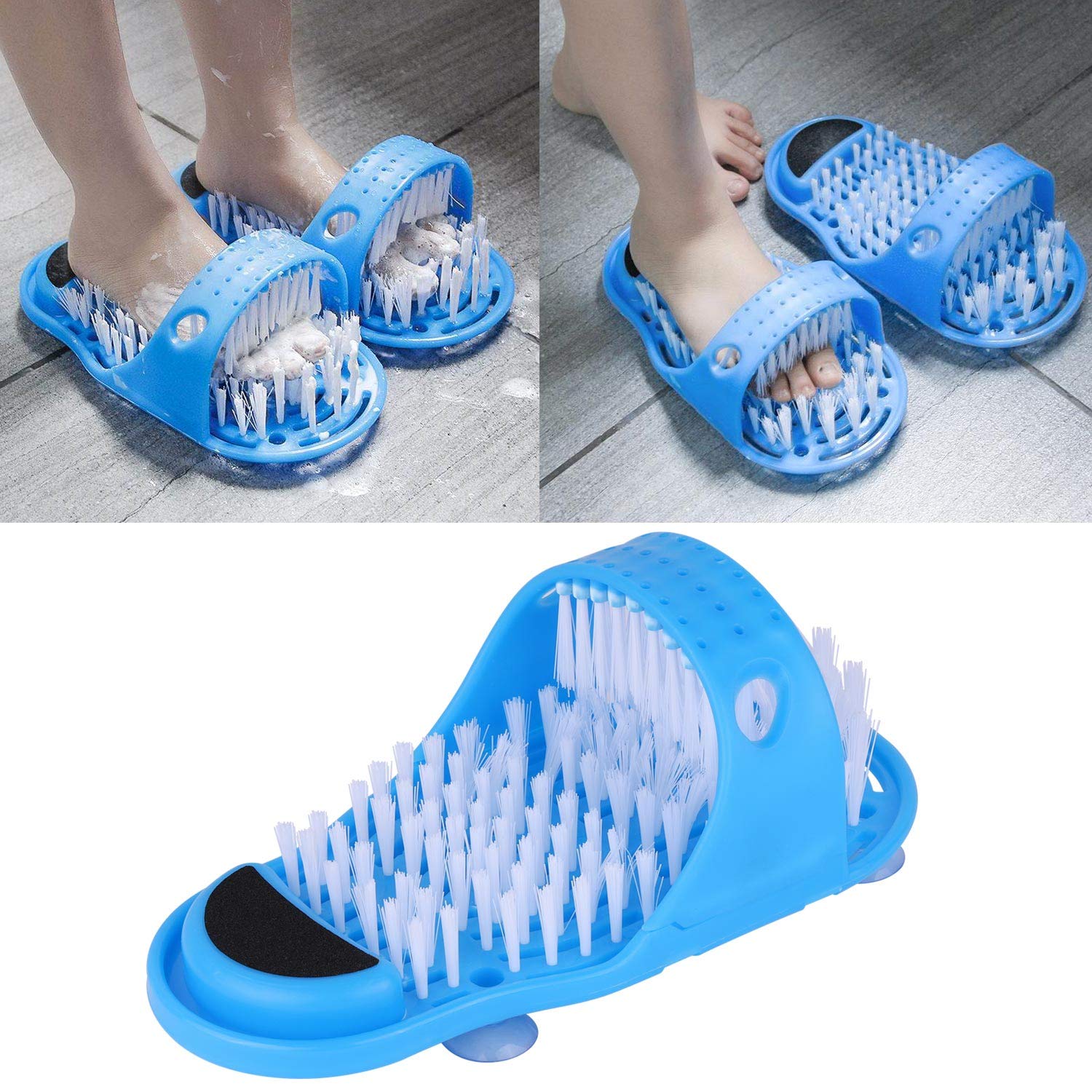 Magic Foot Scrubber Feet Cleaner Brush for Shower Spas Massage Slipper Exfoliating Foot Cleaning Brush 1 Pair