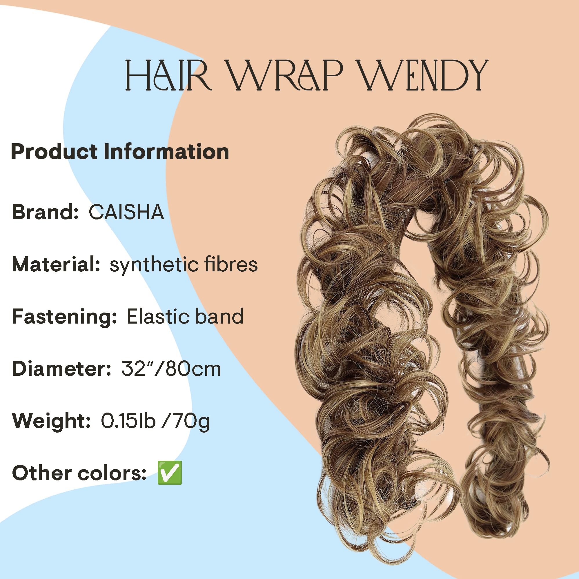Prettyshop Hairpiece Brown Blonde Mix #33Ah16A Hw36: Prettyshop Xxxl Hairpiece Hair Wrap Scrunchie Scrunchy Updos, Voluminous, Curly Messy Bun, Brown Blonde Mix #33Ah16A Hw36