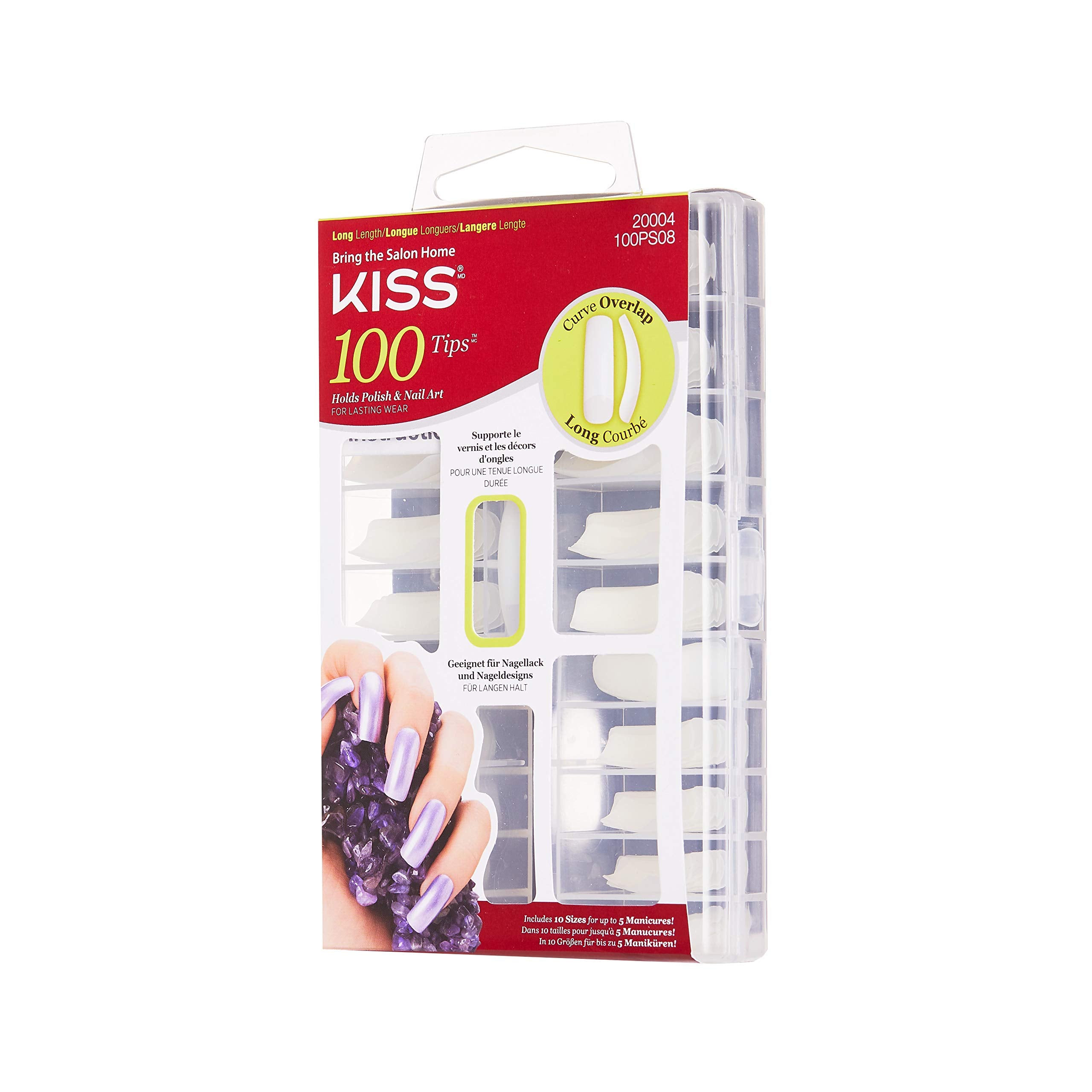 Kiss Products 100 Tips Curve Overlap, 0.24 Pound