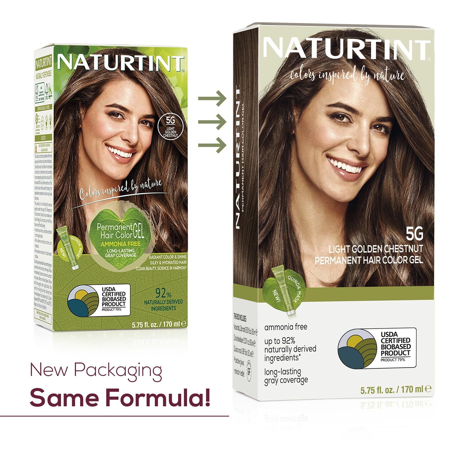 Naturtint 5G Light Golden Chestnut Permanent Hair Color (Pack of 6), Ammonia Free, Vegan, Cruelty Free, up to 100% Gray Coverage, Long Lasting Results (Packaging may vary)