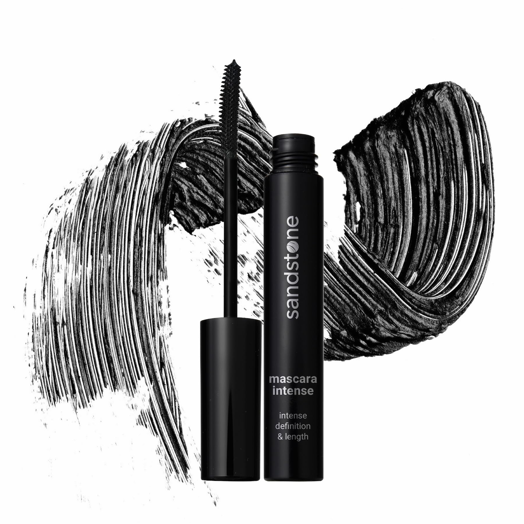 Sandstone Scandinavia Hypoallergenic Mascara Sensitive Eyes - Smudge-Proof, Sweatproof, Lengthening and with amazing separation of the lashes - Vegan, Non Toxic, Black