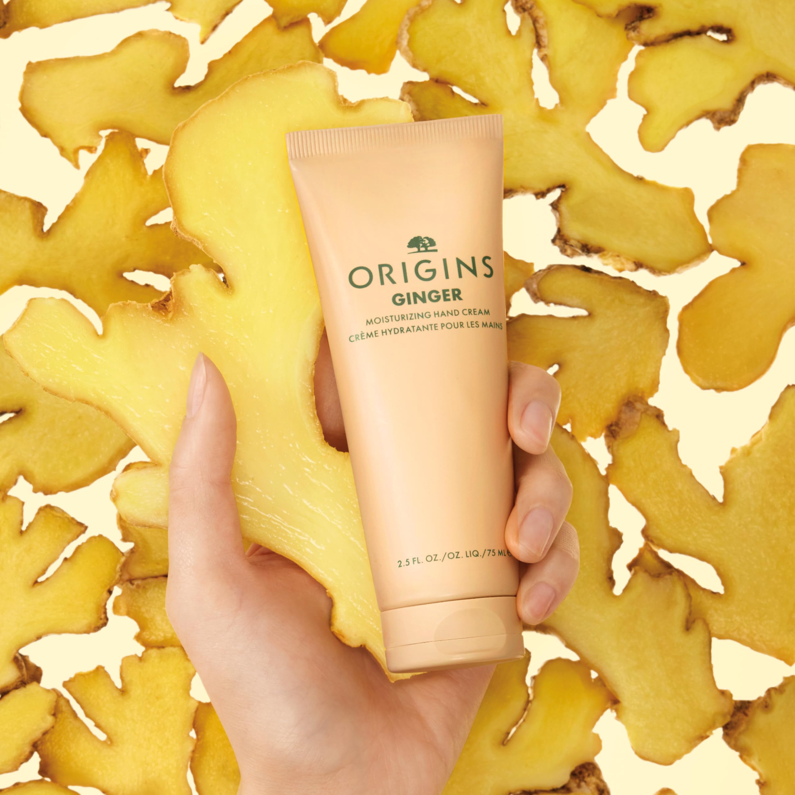 Origins Ginger Moisturizing Hand Cream | Hydrates & Softens Dry Skin | Hand Lotion With Plant-Derived Glycerin, Travel Size, 2.5 Fl Oz