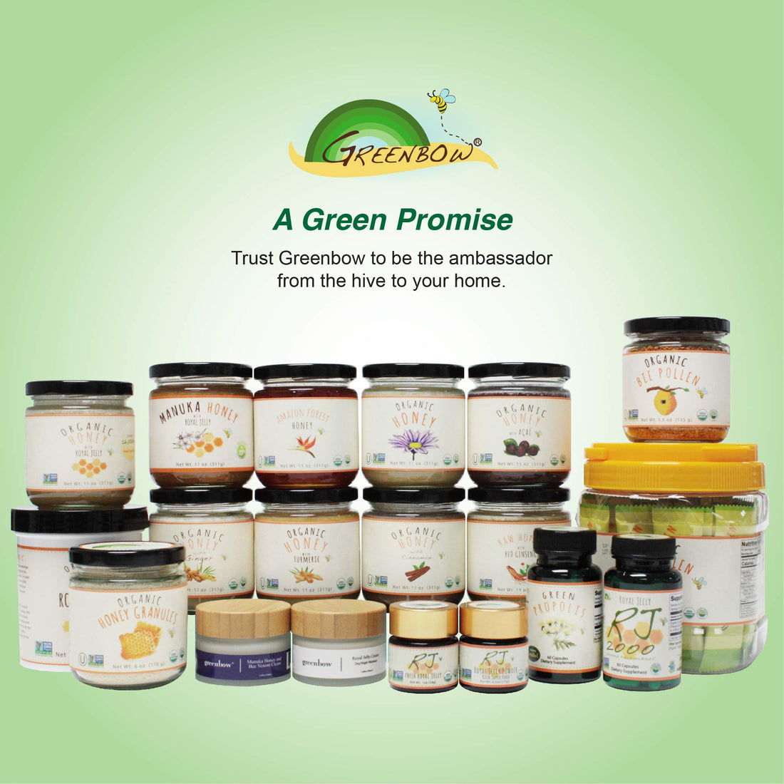 Greenbow Royal Jelly Powder– 100% USDA Certified Organic Royal Jelly, Non-GMO, Gluten Free Royal Jelly, Freeze Dried – One of The Most Nutrition Packed –No Additives/Flavors (42g)