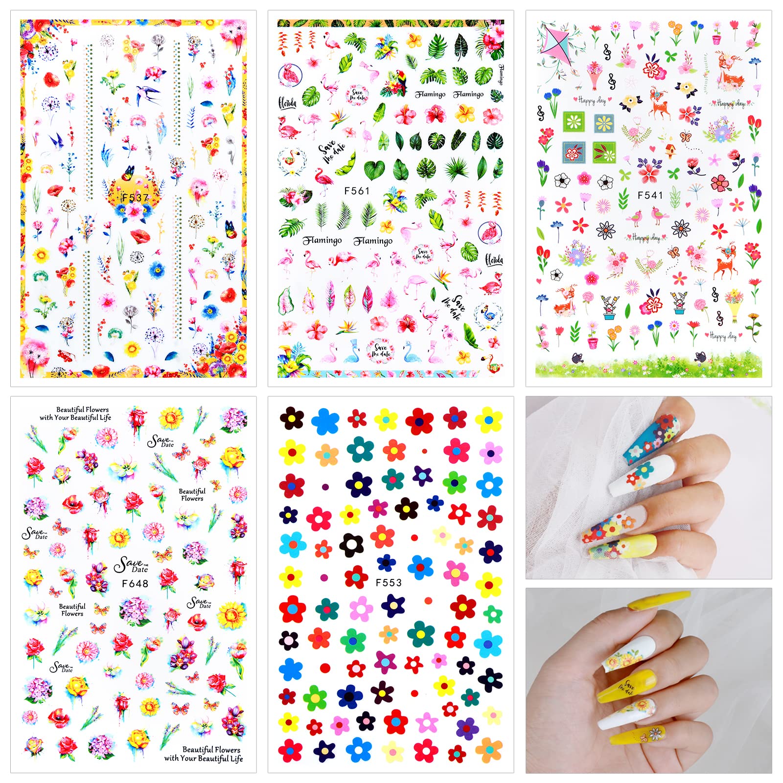 Teenitor Nail Art Decoration with 12 Sheets Nail Art Stickers for Nail Art, Butterfly Nail Foil Stickers, Nail Sequins and Rhinestones, Self-Adhesive Nail Sticker Decals for Nails Art Design