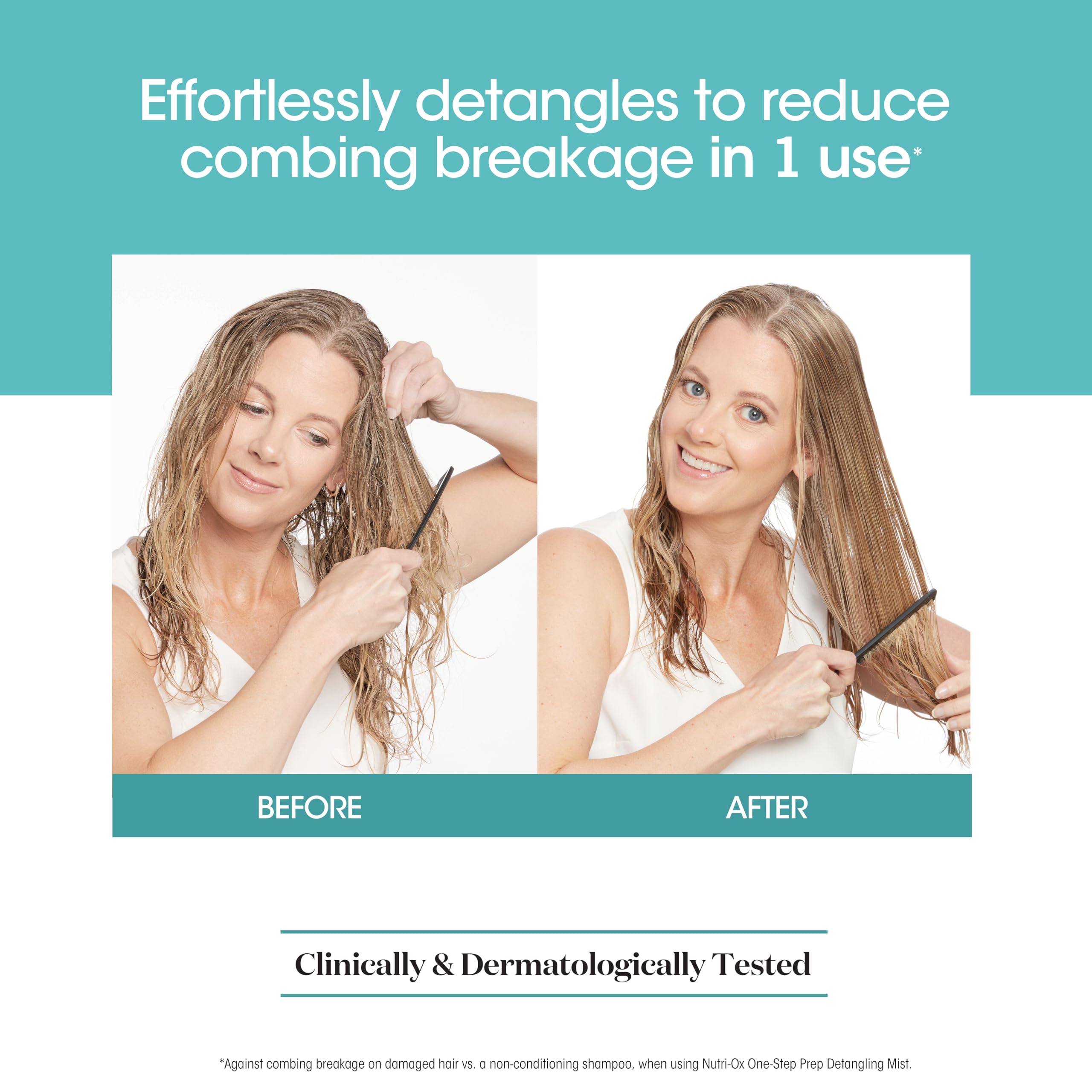 NUTRI-OX One-Step Prep Detangling Mist Leave-In Conditioner Detangler | For Fine, Thinning Hair | Clinically & Dermatologically Tested | Color-Safe | 8 Fl Oz