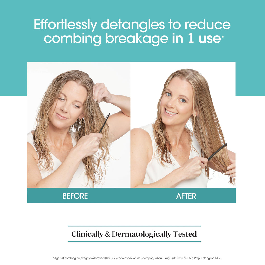 NUTRI-OX One-Step Prep Detangling Mist Leave-In Conditioner Detangler | For Fine, Thinning Hair | Clinically & Dermatologically Tested | Color-Safe | 8 Fl Oz