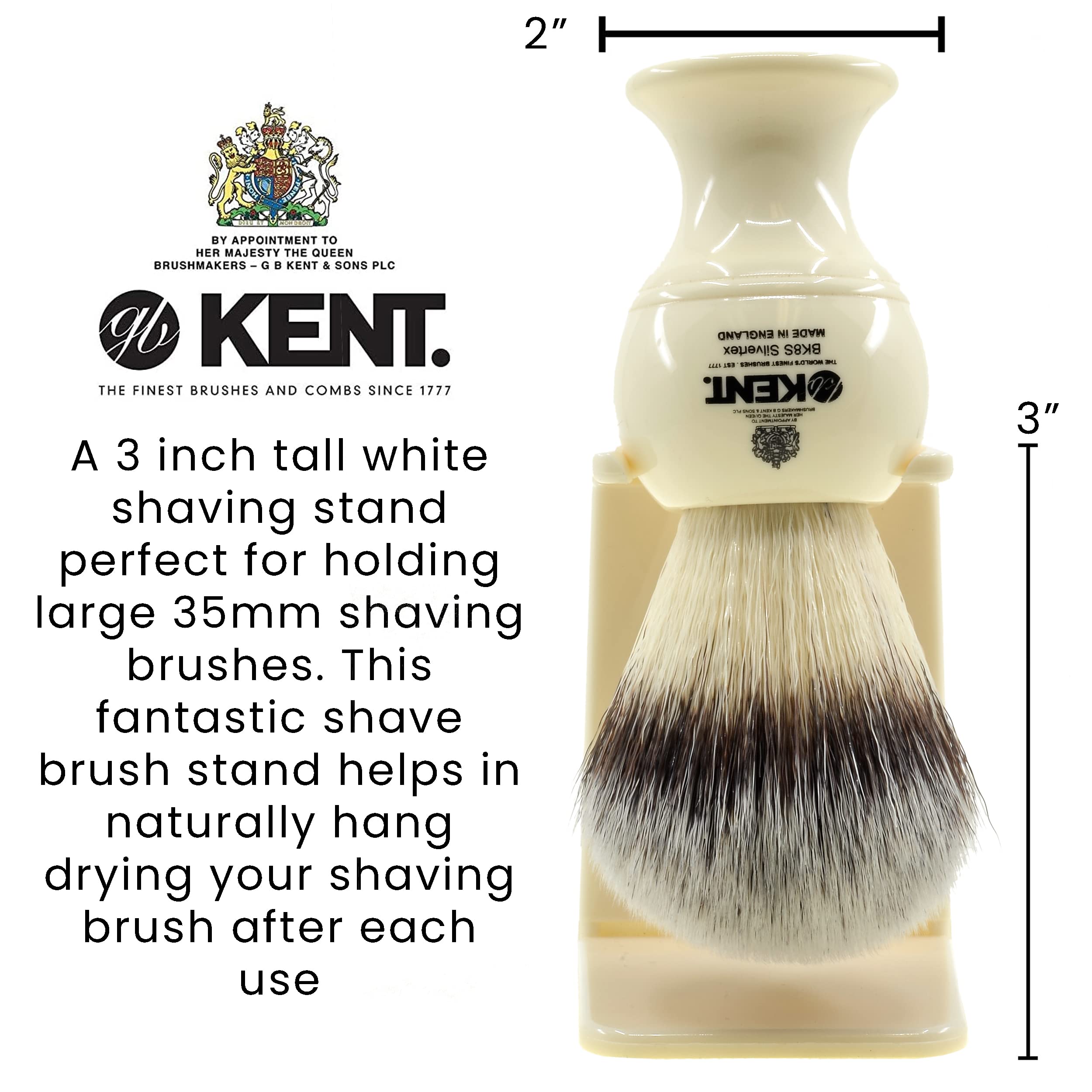 KENT Mock Ivory Shave Brush Stand Large | Elegant & Practical | Keeps Brush Dry | Perfect for All Brushes
