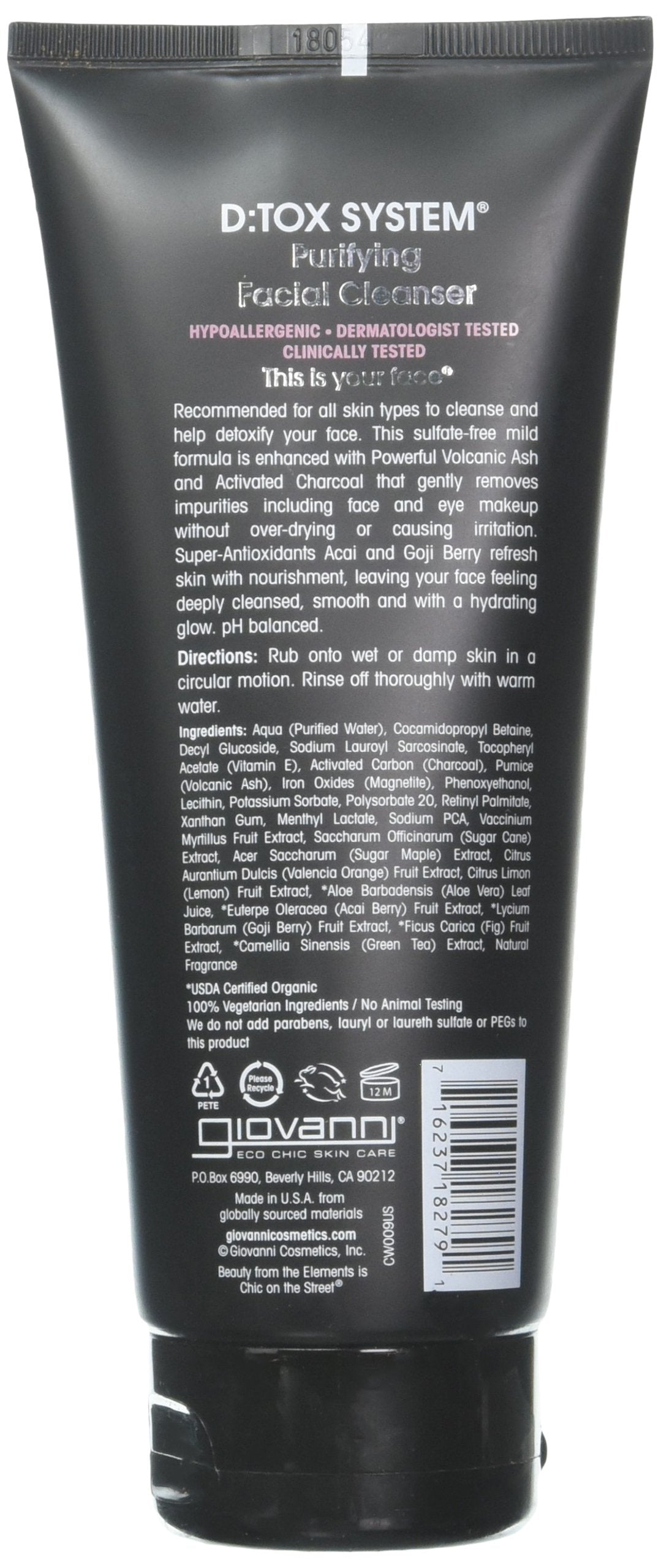 GIOVANNI HAIR CARE PRODUCTS D:TOX SYSTEM,FACE CLNSR, 7 FZ