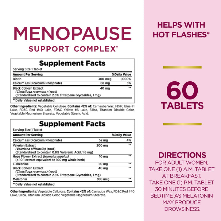 Nature's Bounty Menopause Support Complex Tablets, 60 Count