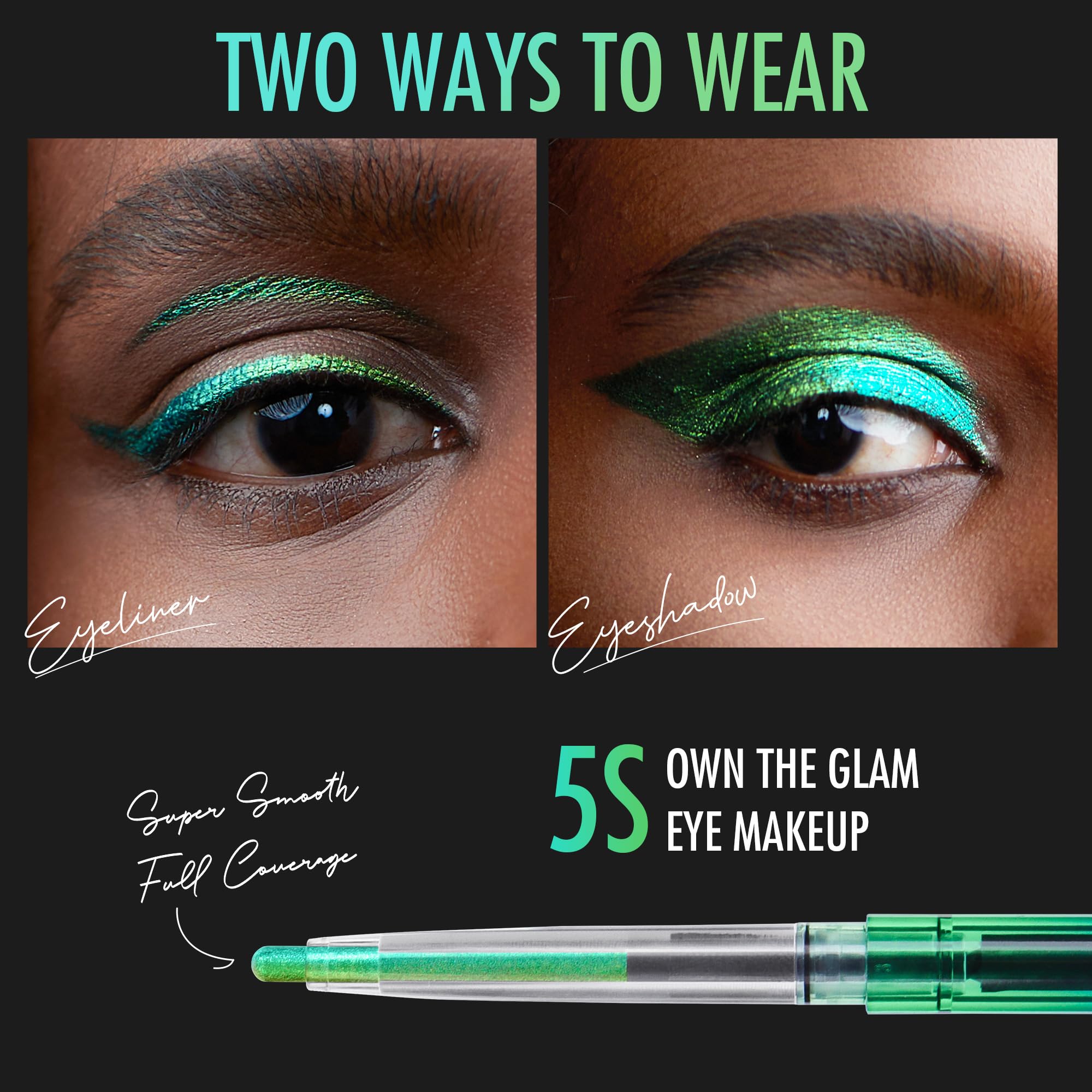 BEPHOLAN Chameleon Metallic Eyeliner - Shifting Colors Glitter Waterproof, 24h Long-Lasting Eyeliner Pen (WILD OASIS)