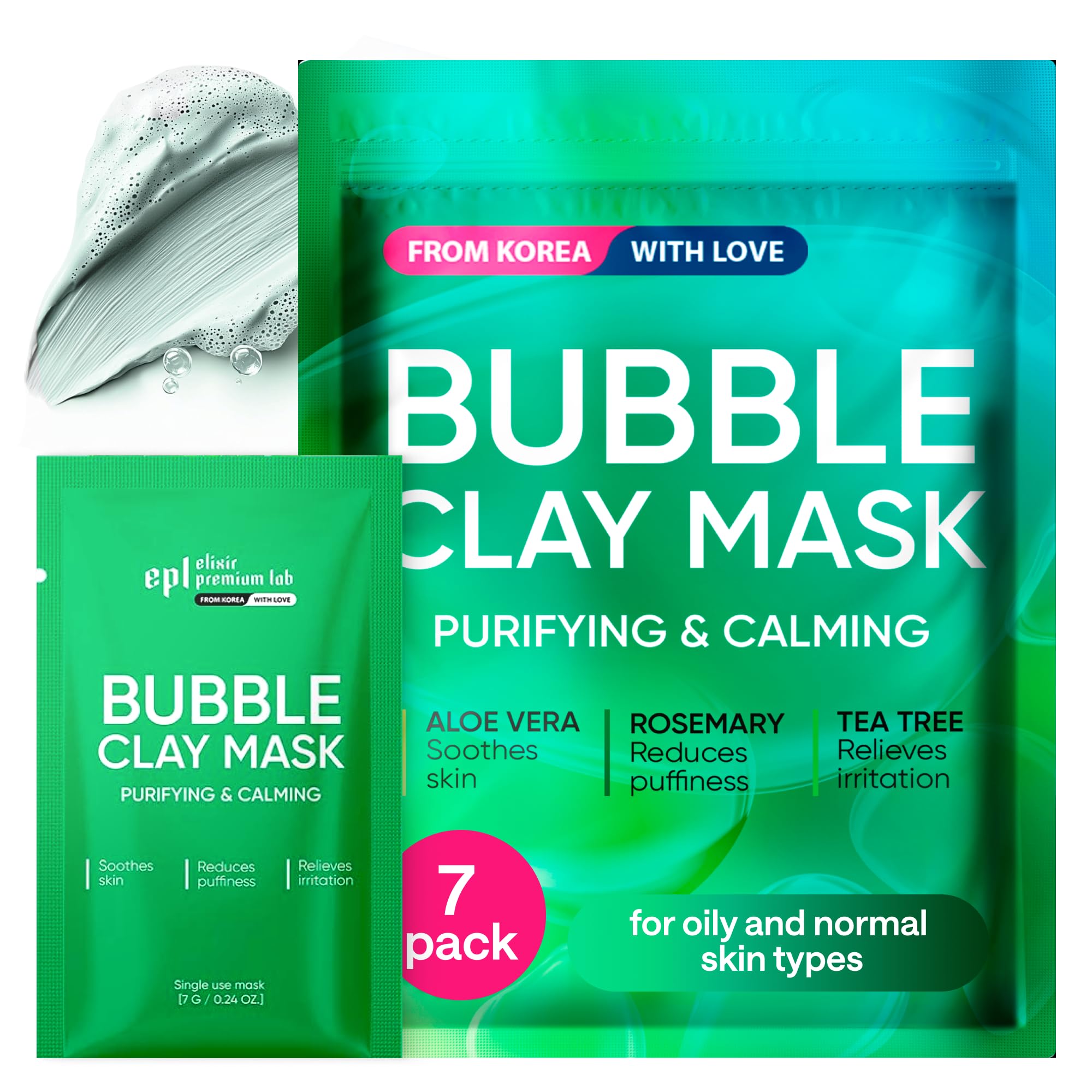 WONDER FAMILY Korean Carbonated Bubble Clay Mask for Face – Black Head Remover for Face – Deep Pore Cleansing Mask – Facial Blackhead Remover Mask – Pack 7 Korean Face Masks Skincare