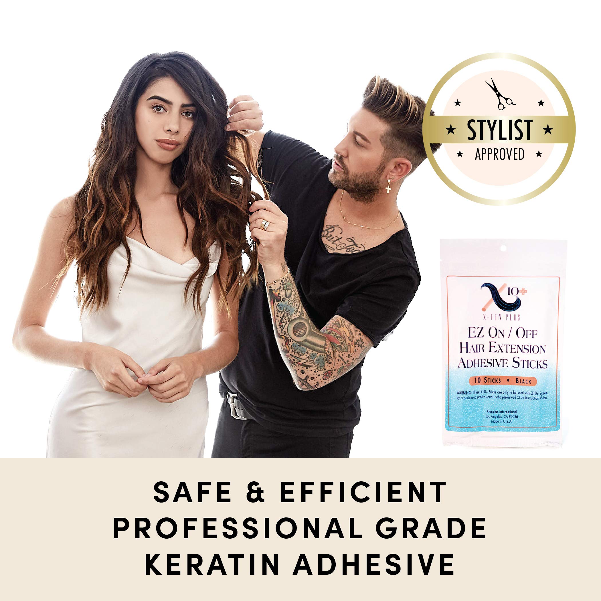 Fusion Hair Extension Keratin Glue Sticks by The Hair Shop - Professional Hair Bond Adhesive Sticks for Extension Glue Gun, (Black)