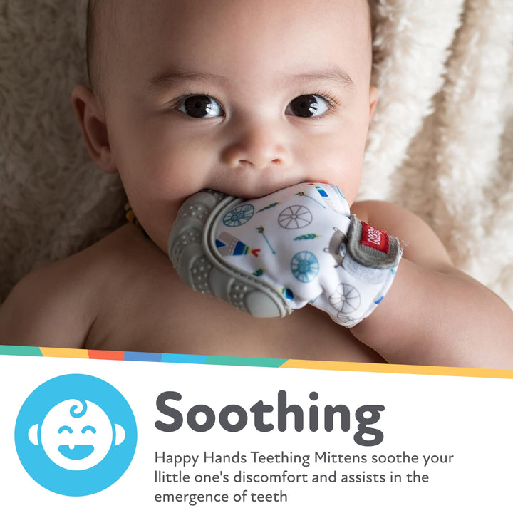 Nuby Soothing Teething Mitten with Hygienic Travel Bag, Pink.