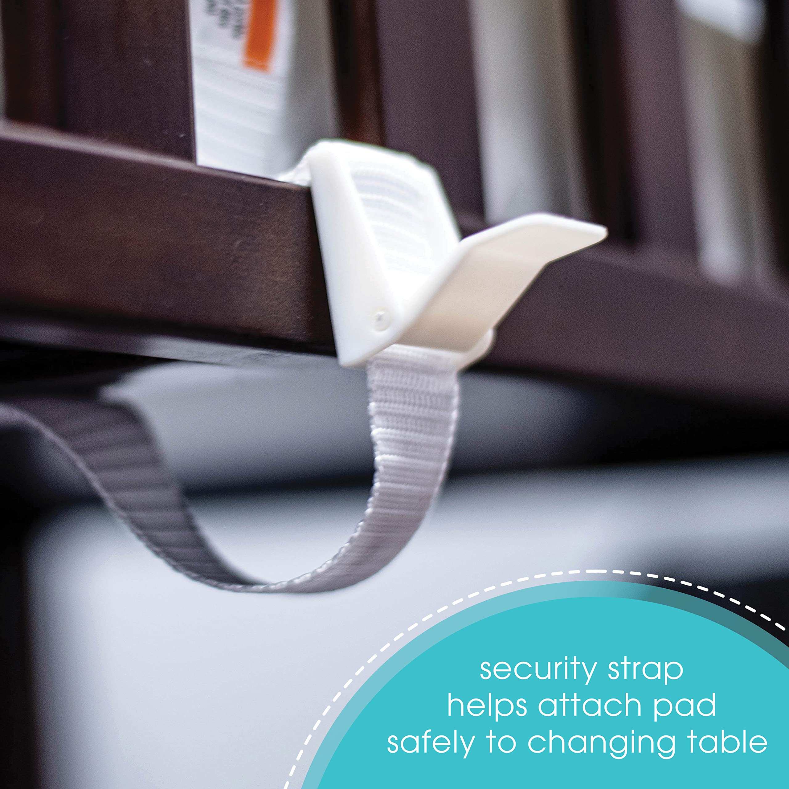 Summer Infant Contoured Changing Pad – Includes Waterproof Changing Liner and Safety Fastening Strap with Quick-Release Buckle