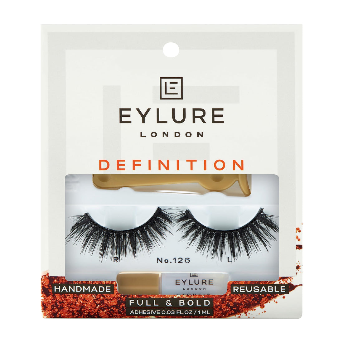 Eylure London Dramatic Reusable False Eyelashes Style No.126 | Includes Latex Free Vegan Adhesive with 18 Hour Hold | Last up to 5 Wears