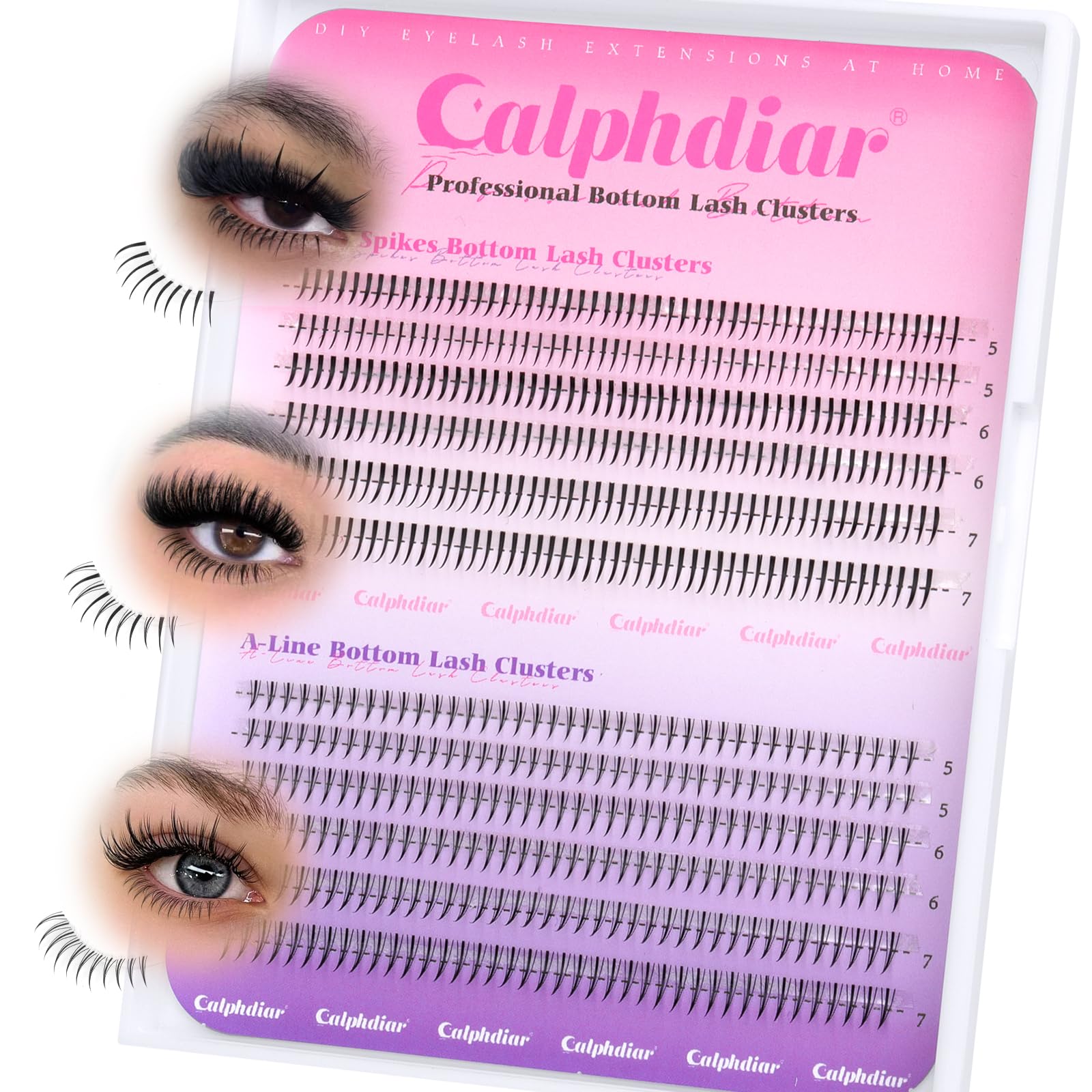 calphdiar Bottom Lashes Extension 552pcs Natural Lower Eyelash Clusters 5-7mm Bottom Lash Clusters 2 Styles Individual Lashes DIY Bottom Cluster Eyelash Extensions