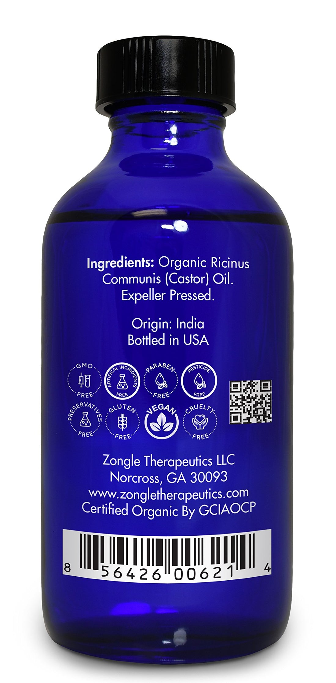 Organic, Castor Oil, Therapeutic Grade, for Constipation – 100% Pure, Castor Oil, Cold Pressed, Unrefined, in Glass Bottle, for Face, Hair Growth, Eyelashes, by Zongle Therapeutics, 4 OZ