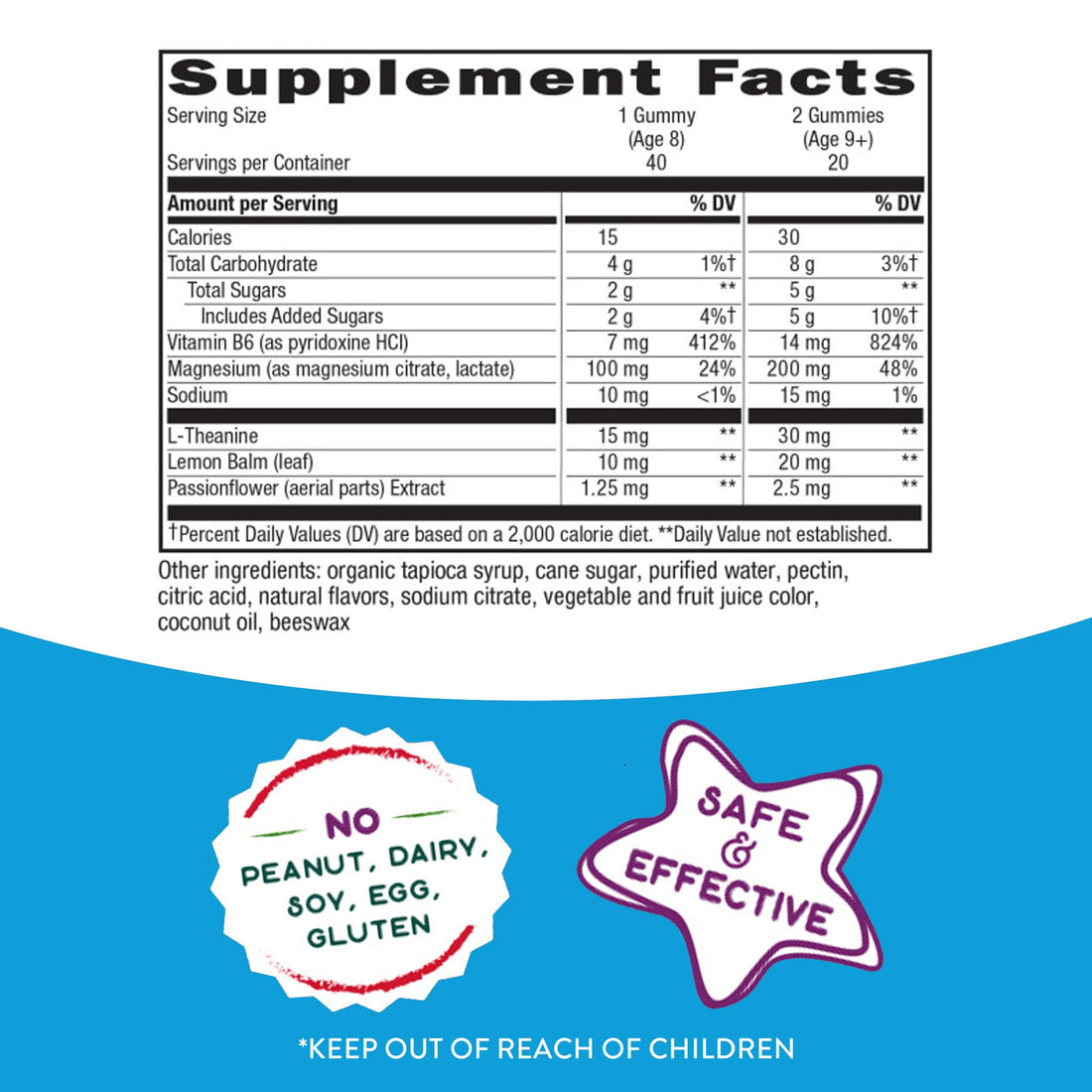 Nature's Way Kids Cool, Calm & Collected Gummies for Ages 8 and Over, Grape Flavored, 40 Gummies