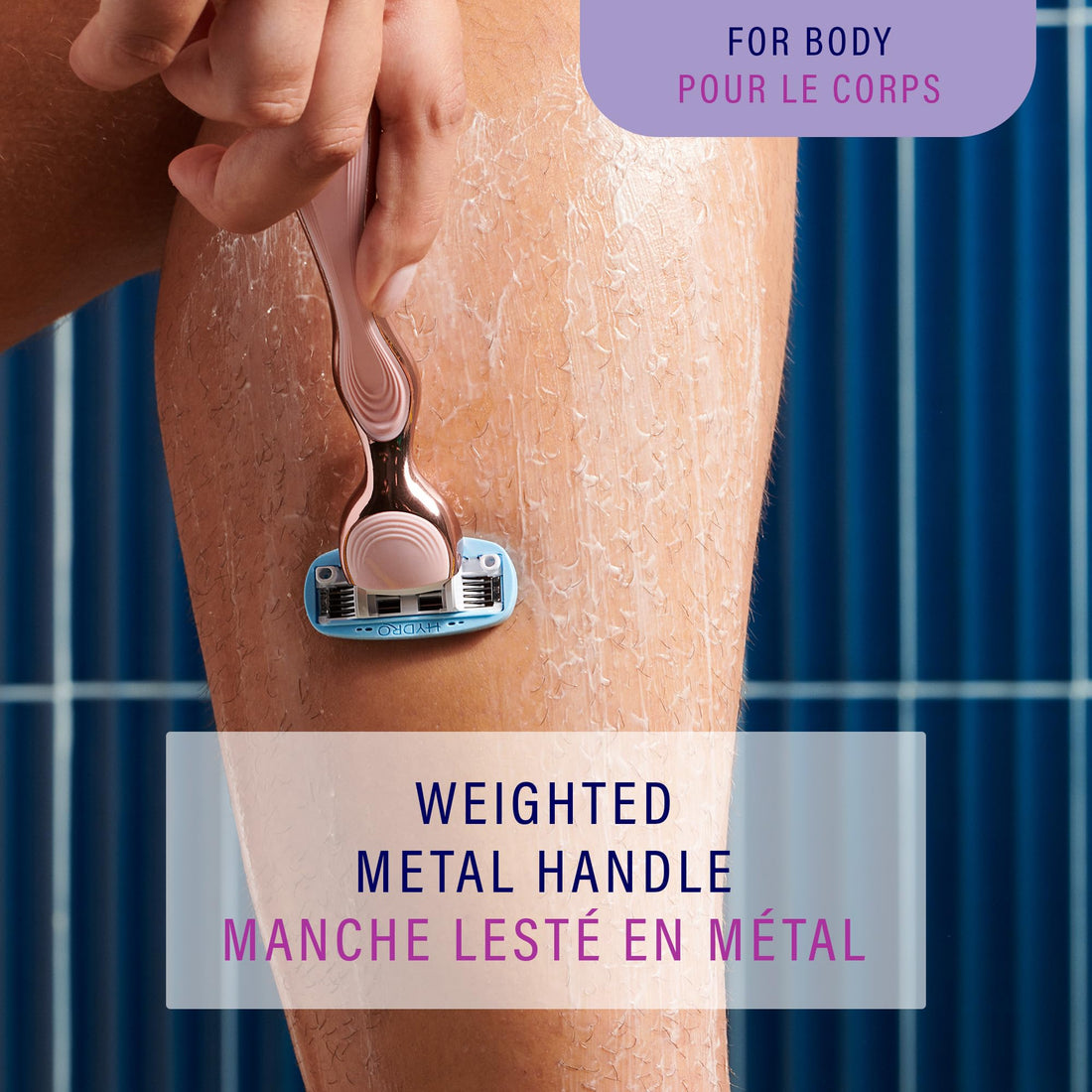 Schick Hydro Silk Moisturizing Razor for Women with Premium Rose Gold Metal Handle and 2 Refills