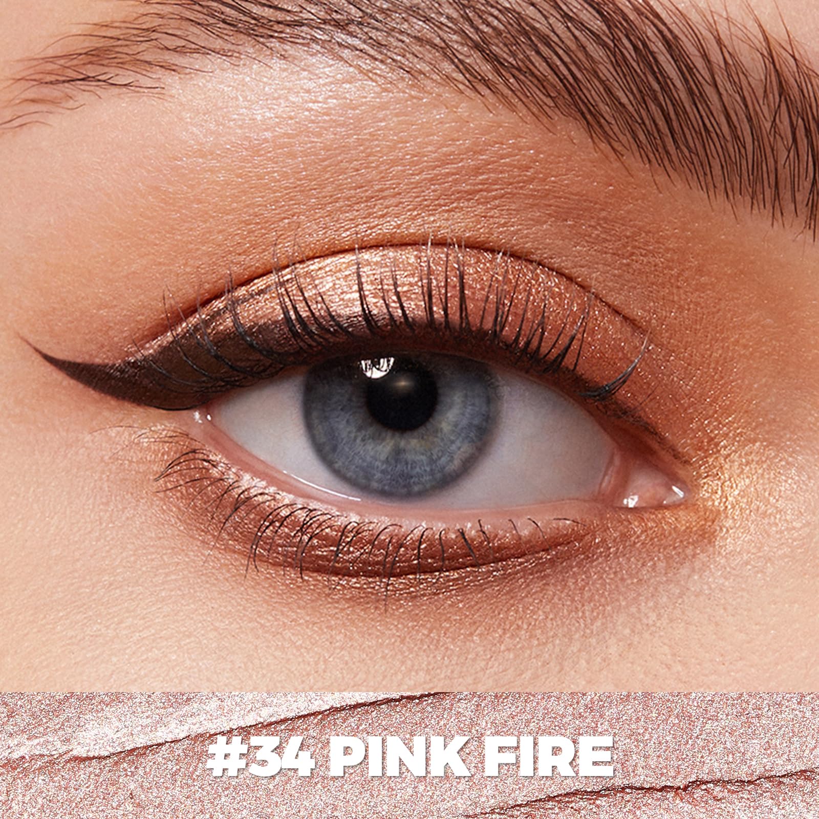 FOCALLURE Shimmer and Matte Cream Eyeshadow Stick,Smooth Brilliant Eye Brightener Pencil for Women,Long Lasting Waterproof Eye Shadow and Liners Makeup,PINK FIRE