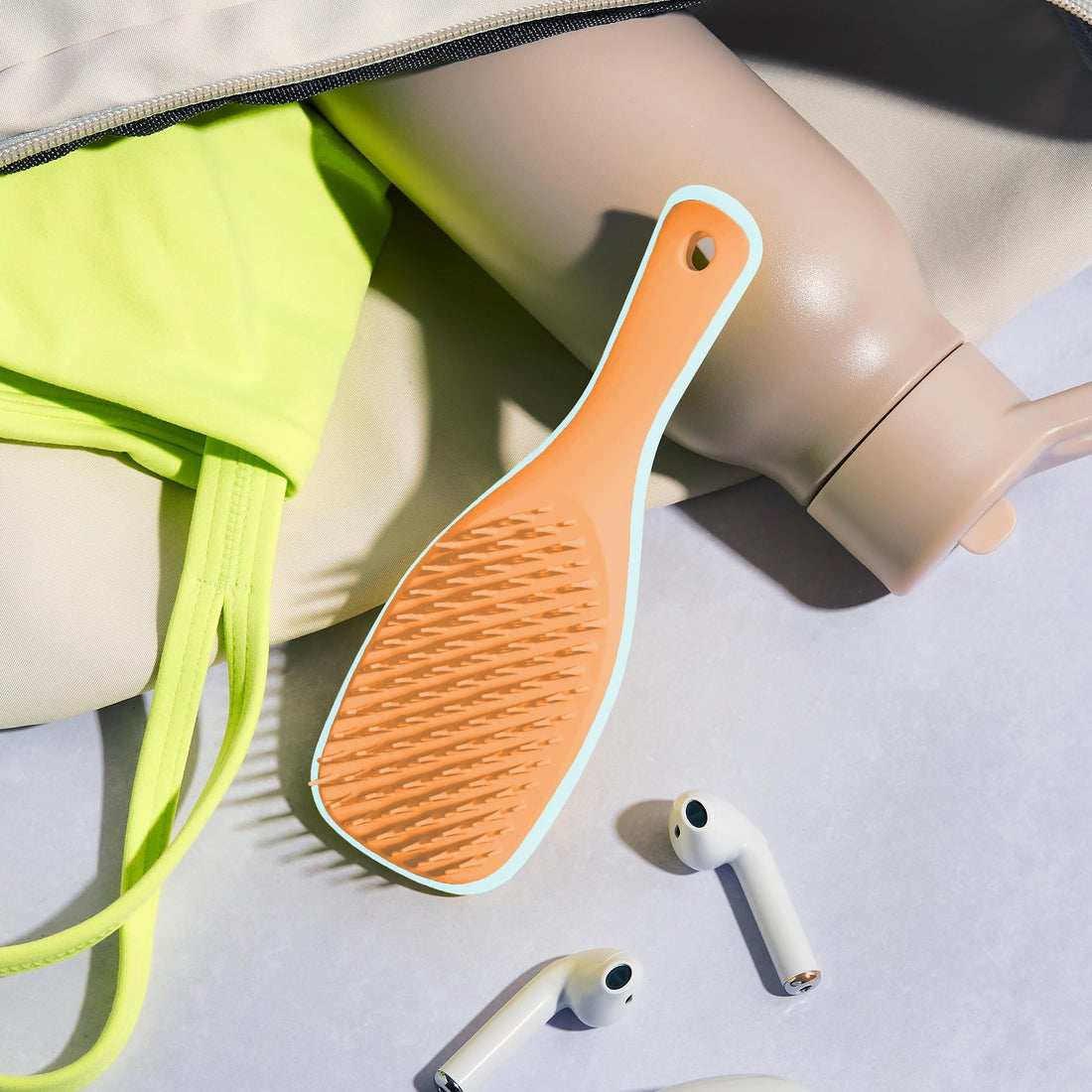 Tangle Teezer Ultimate Detangler Hairbrush, Eliminates Knots & Reduces Breakage, Mini Hair Brush for Travel, Small Hands & All Hair Types, Ice Blue & Sweet Orange