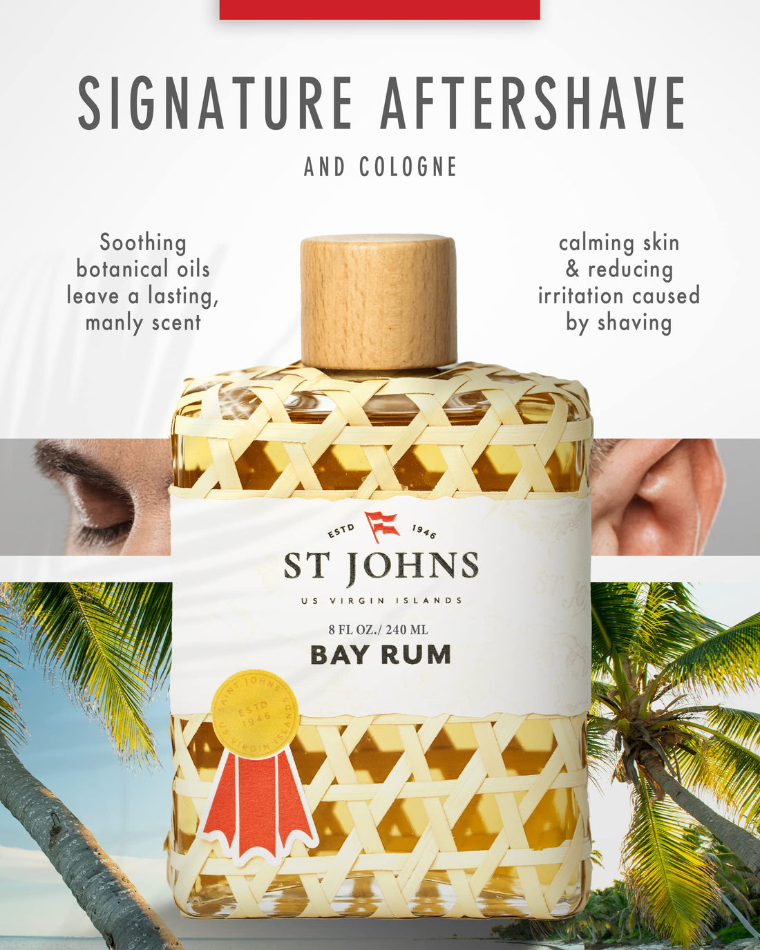 8 Oz Splash : St Johns Fragrance Company Bay Rum Aftershave Cologne 8 Oz Splash