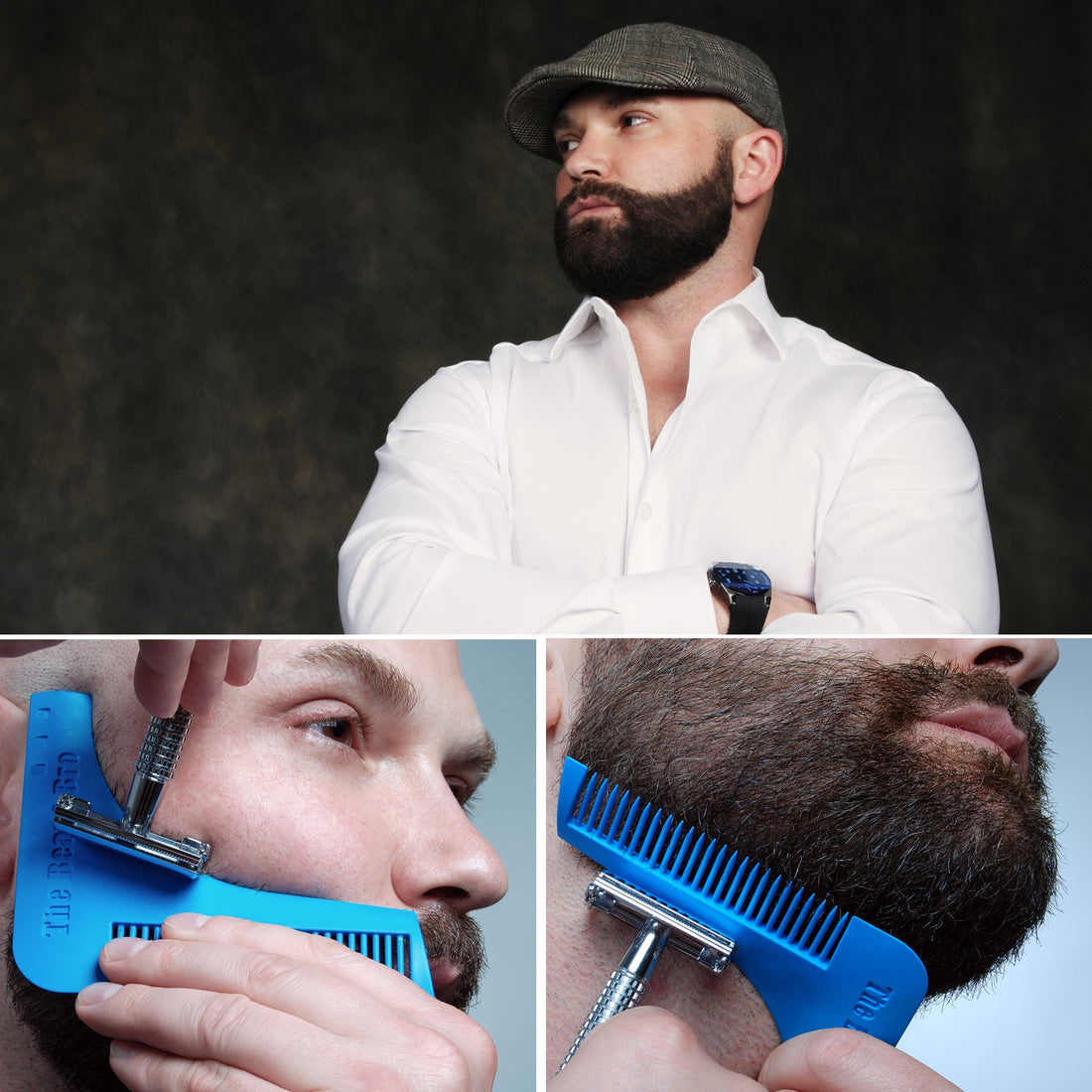 The Beard Bro- 7 Tools in 1 Professional Beard Shaping Tool For Perfect Lines and Symmetry- THE FIRST & ORIGINAL