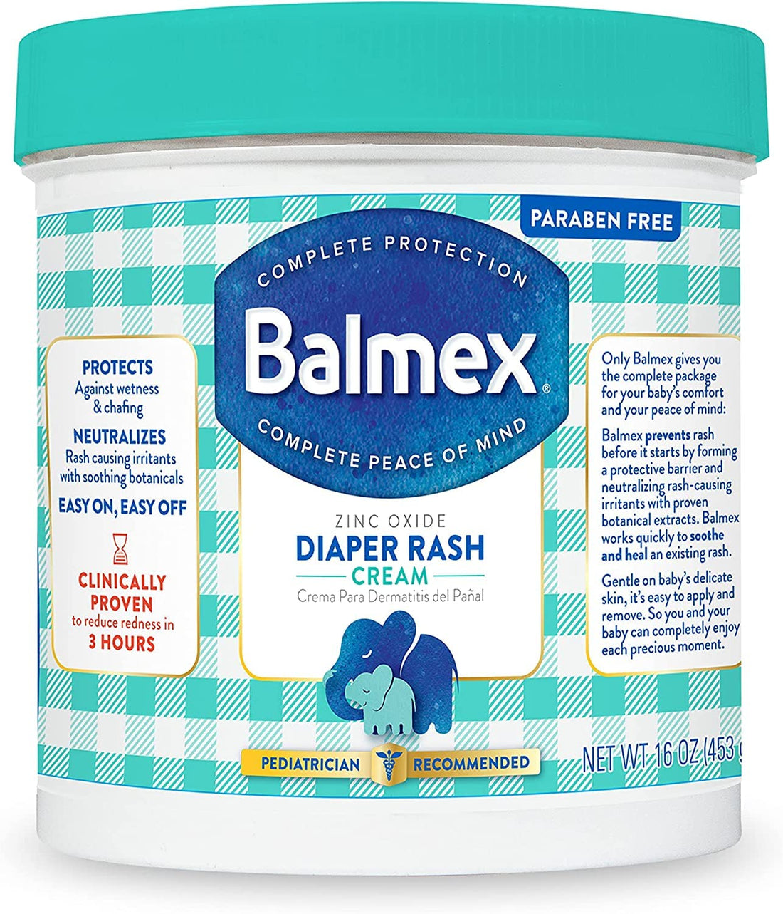 Balmex Diaper Rash Cream with Zinc Oxide 16 oz