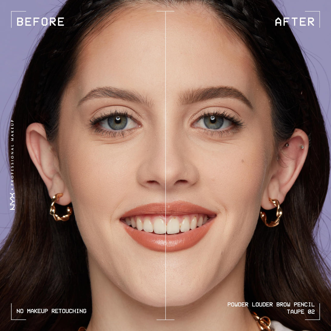 NYX PROFESSIONAL MAKEUP Powder Louder Eyebrow Pencil, Brow Pencil with Buildable Volume For Up To 12HR Wear, Vegan Formula - Taupe