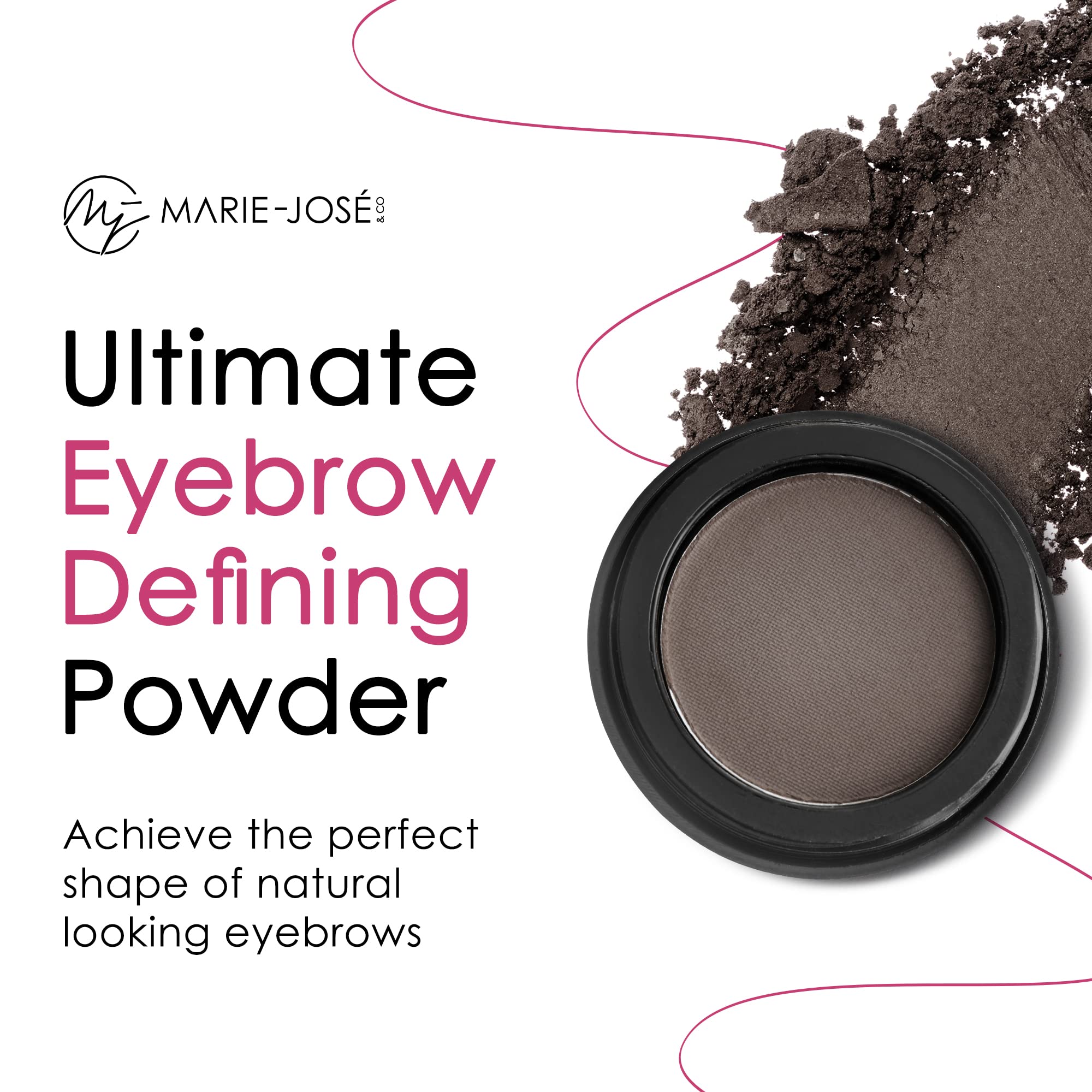 Eyebrow Powder Dark Brown By Marie Jos | Professional Make Up For Perfectly Defined Brows | Box Lasts 6 Months | 100% Satisfaction Guarantee!