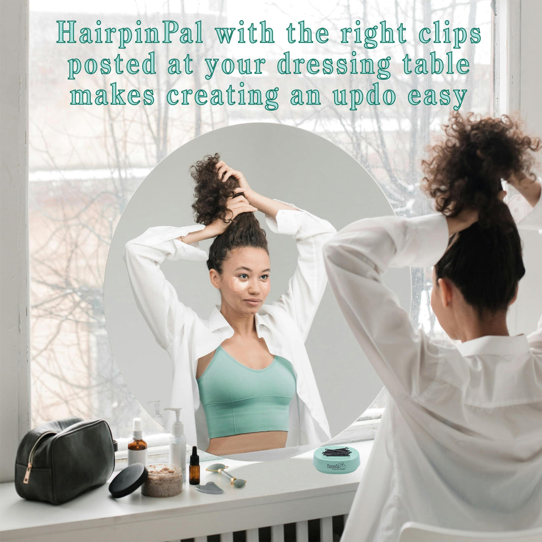 Bobby Pin and Hair Clip Magnetic Holder: HairpinPal (Sea Foam Teal)