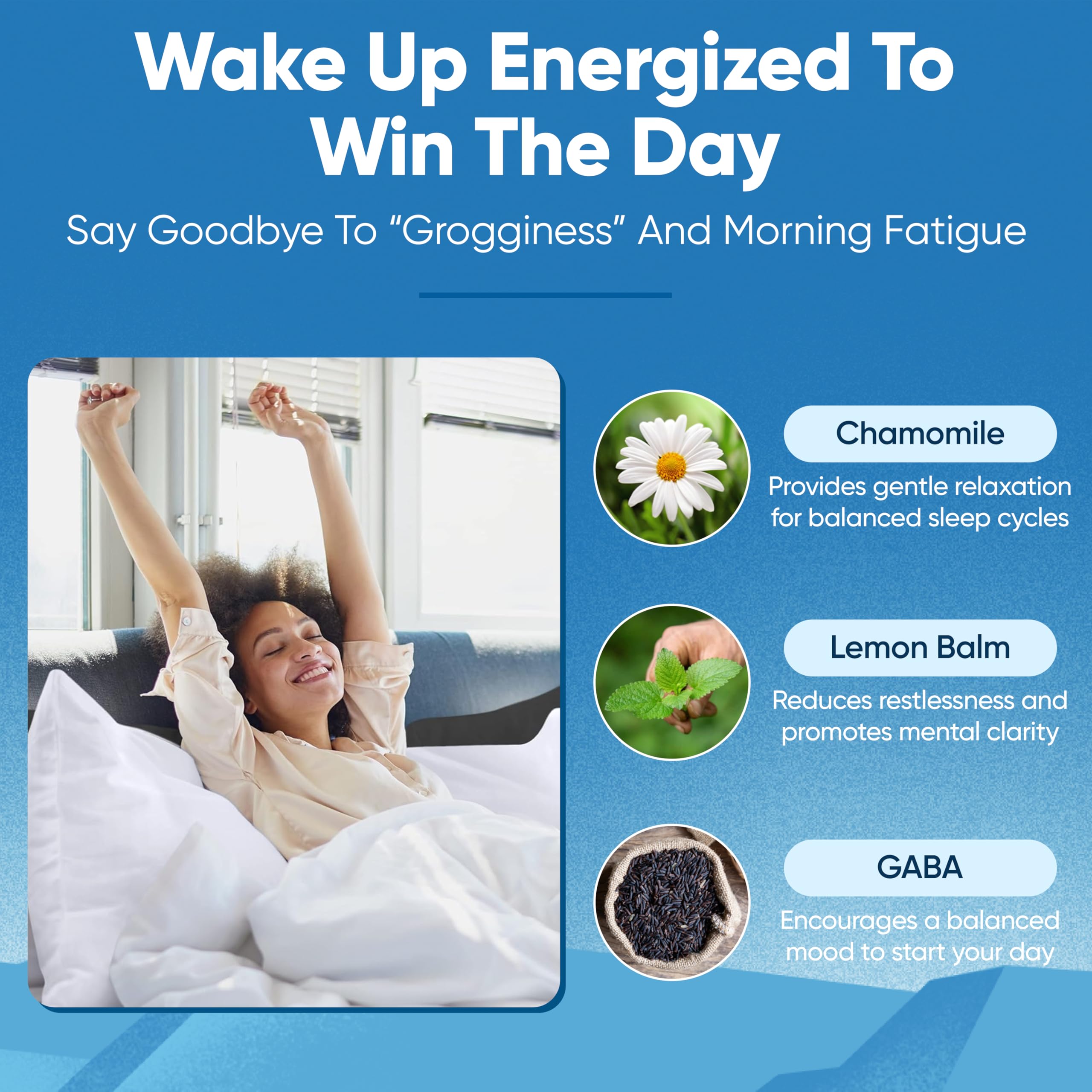 Sleep Easy Natural Sleep Aid Supplement | Magnesium, Ashwagandha, GABA, L-Theanine & 5 Calming Herbs | Melatonin-Free & Non-Habit Forming (60 Capsules)