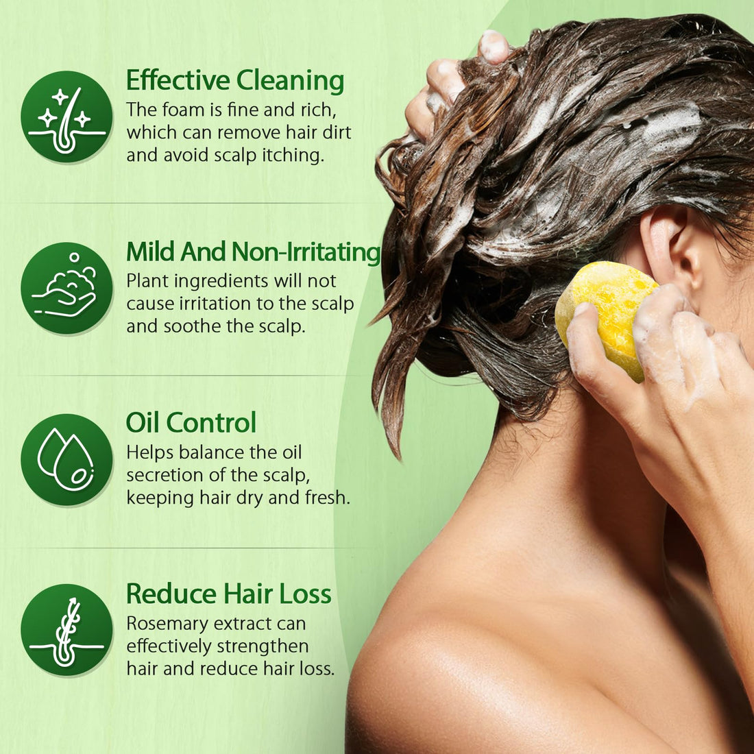 POP MODERN.C Rosemary Solid Shampoo and Conditioner Bar Set for Hair Growth, Moisturizing, 160g, 2.8219 Ounce, 2x80g Soaps, 2 Wooden Holder, Mother's Day Gift