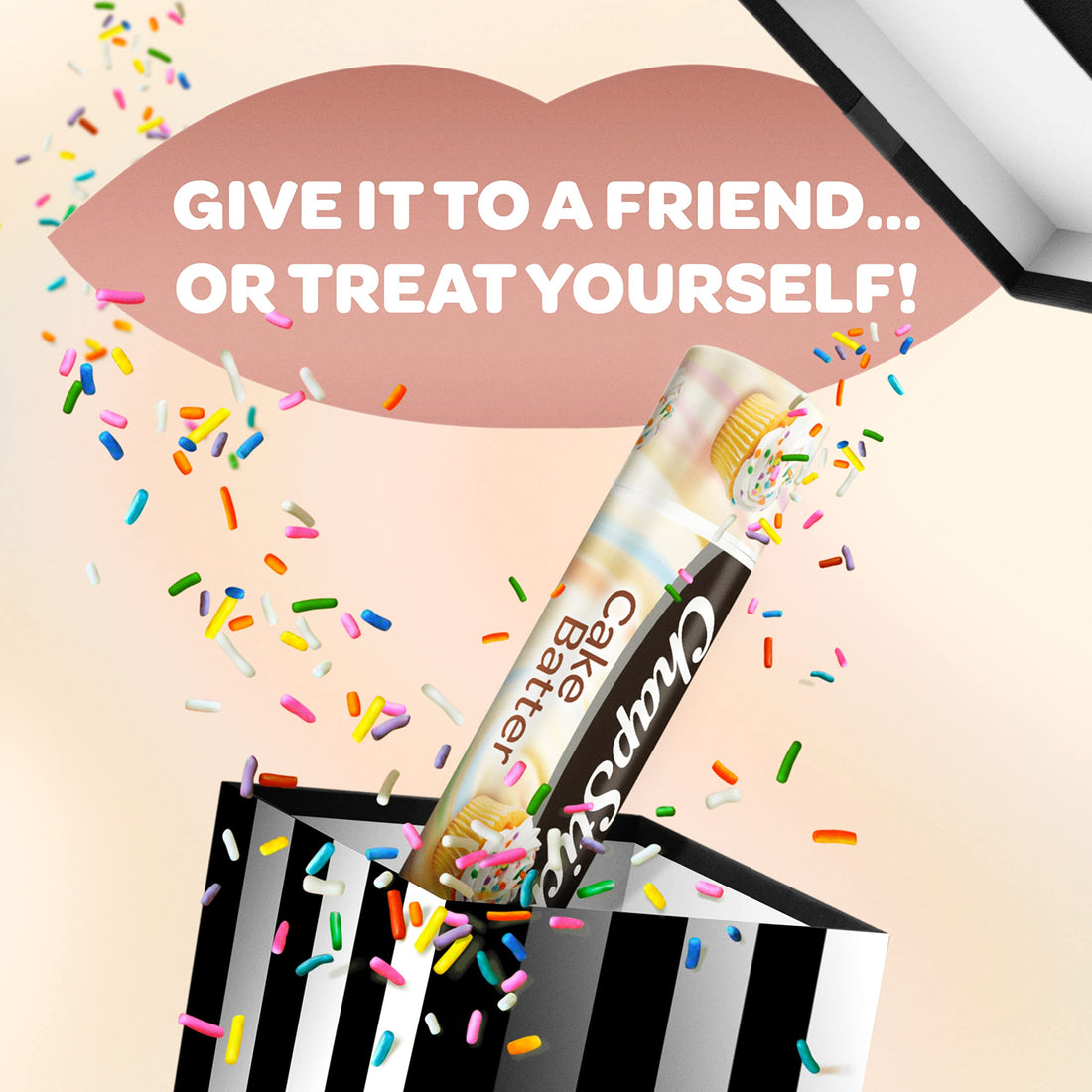ChapStick Classic Skin Protectant Flavored Lip Balm Tube, Limited Edition, 0.15 Ounce Each (Cake Batter Flavor, 1 Blister Packs of 3 Sticks)