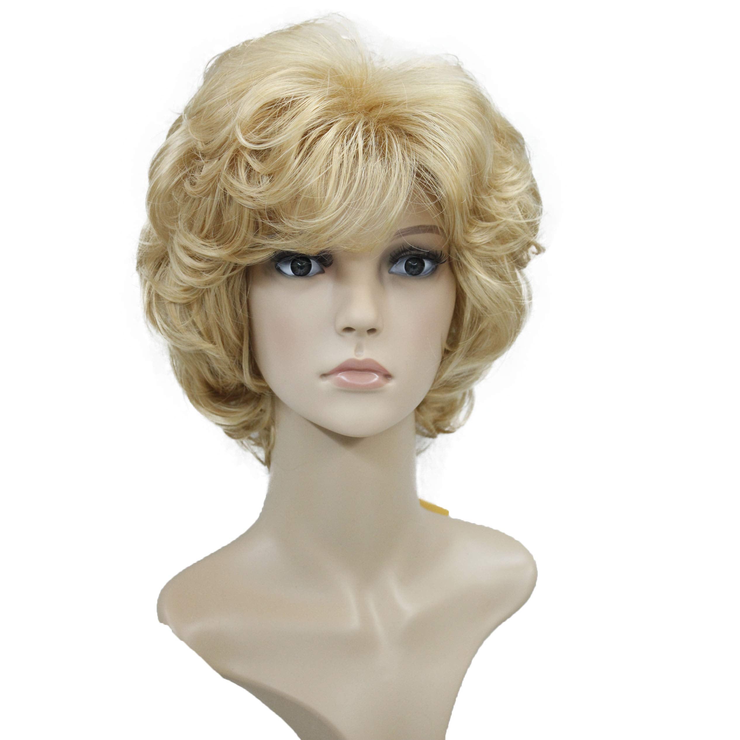 Wigingway #24B: Wiginway Ladies Wigs Short Wavy Bob Wigs For Women Synthetic Capless Full Wig 8 Colors