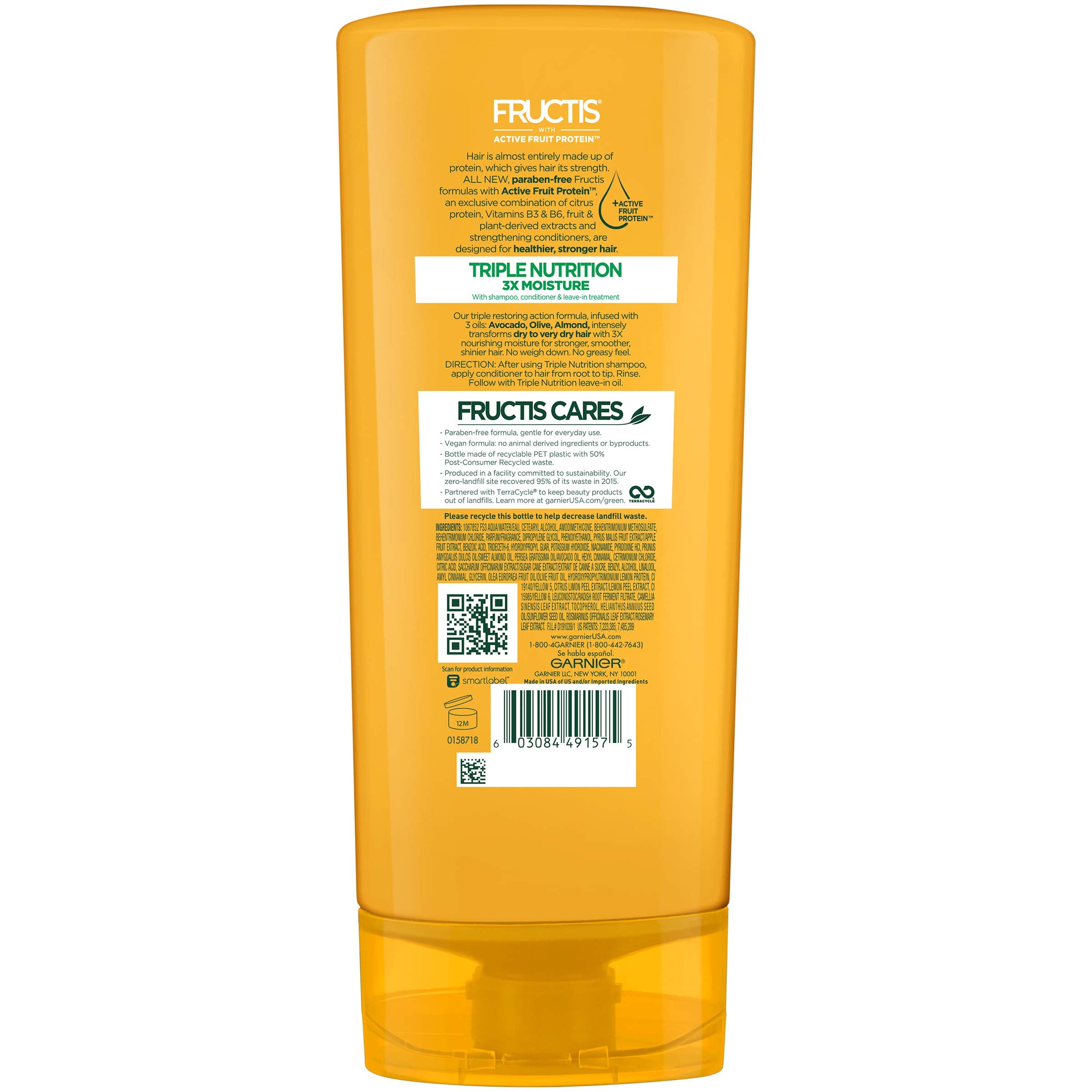Garnier Fructis Triple Nutrition Conditioner, Dry to Very Dry Hair, 21 fl. oz.
