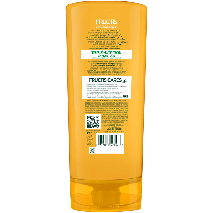 Garnier Fructis Triple Nutrition Conditioner, Dry to Very Dry Hair, 21 fl. oz.