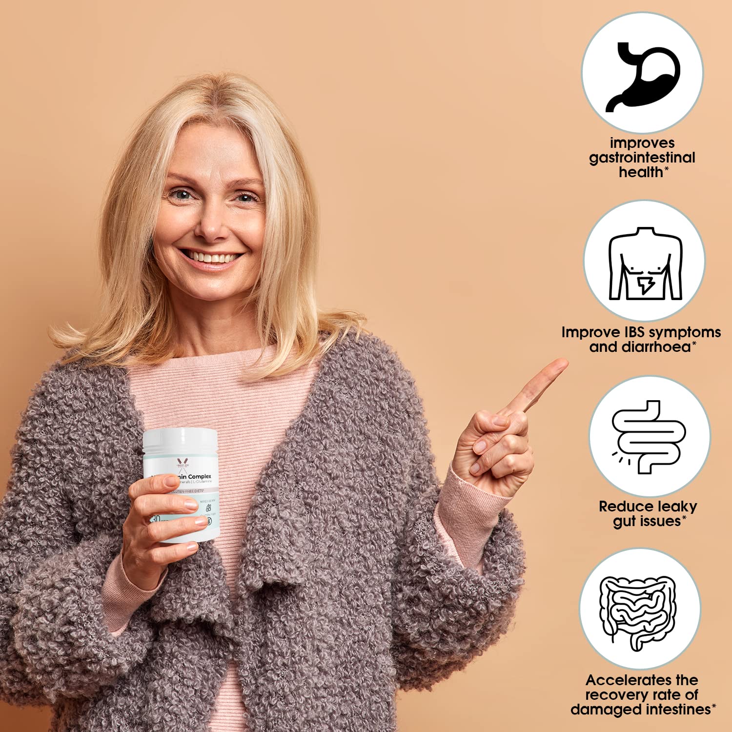 Inspire Gluten Free - multivitamin Powder, Celiac Supplement, Gluten Free Vitamins and Minerals - Immune Support zinc biotin b6 b2 niacin Calcium Natural Iodine kelp